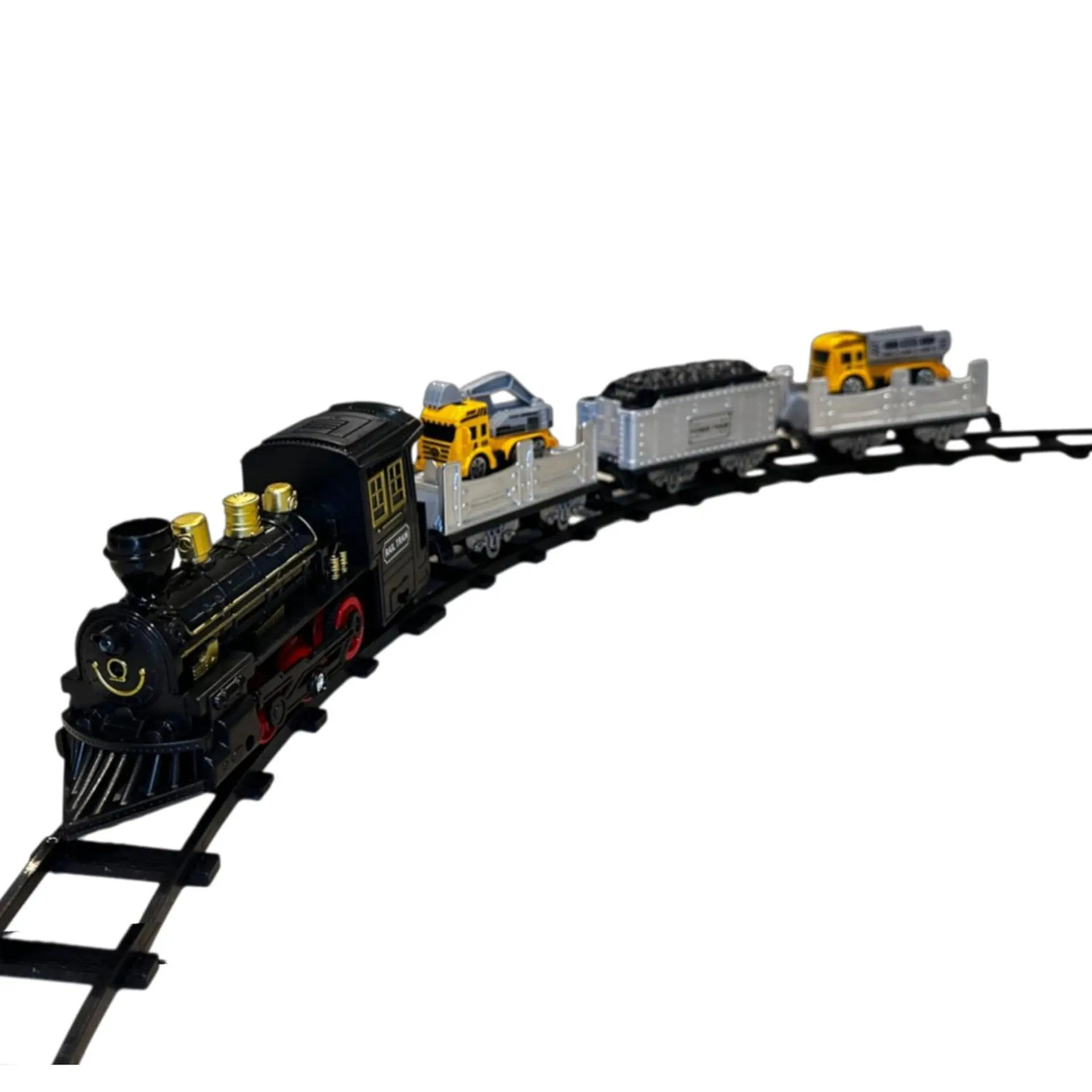 Tren De Juguete Pista 3 Vagones Camiones Luz Sonido Humo 12