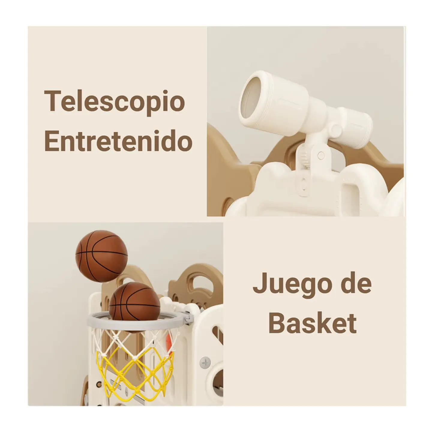Juego Resbalin Infantil Compacto Escalera y Aro Coffee Elf 2