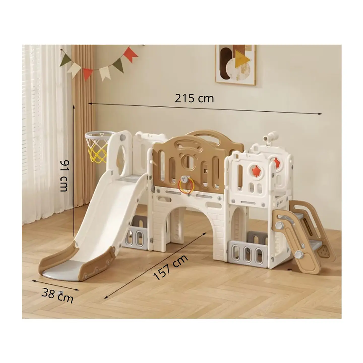 Juego Resbalin Infantil Torre Escalera y Aro Coffee Elf 3