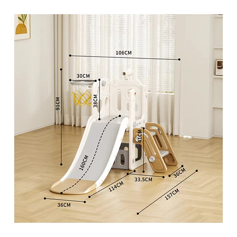 Juego Resbalin Infantil Compacto Escalera y Aro Coffee Elf