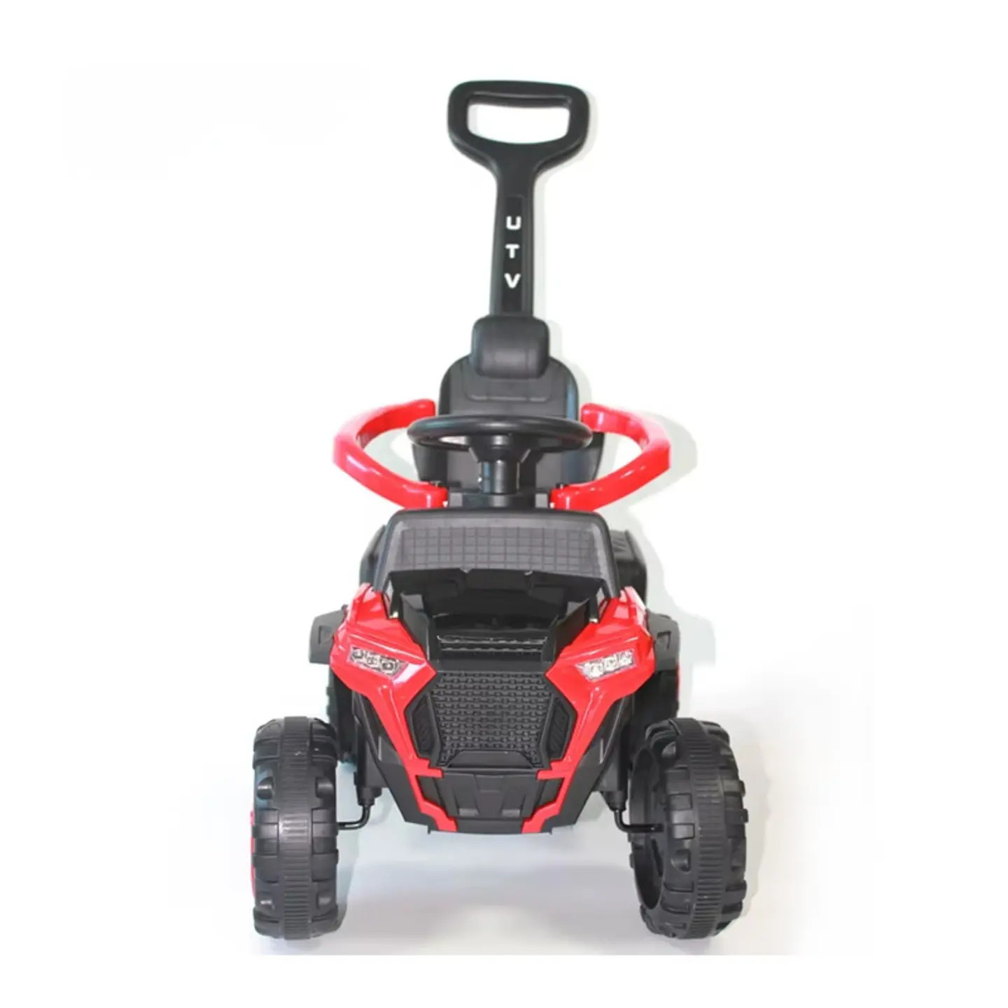 Auto Eléctrico Infantil 3en1 Con Manilla Correpasillo Rojo 2