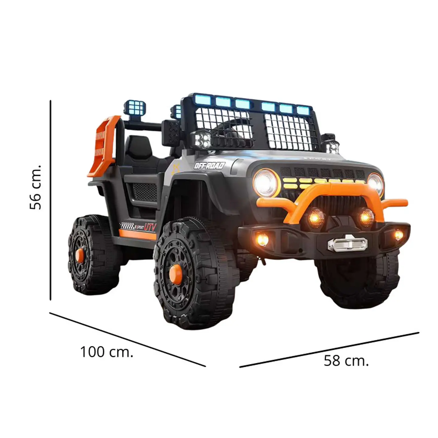 Auto Eléctrico Infantil Jeep Blaze Batería Control Gris 6