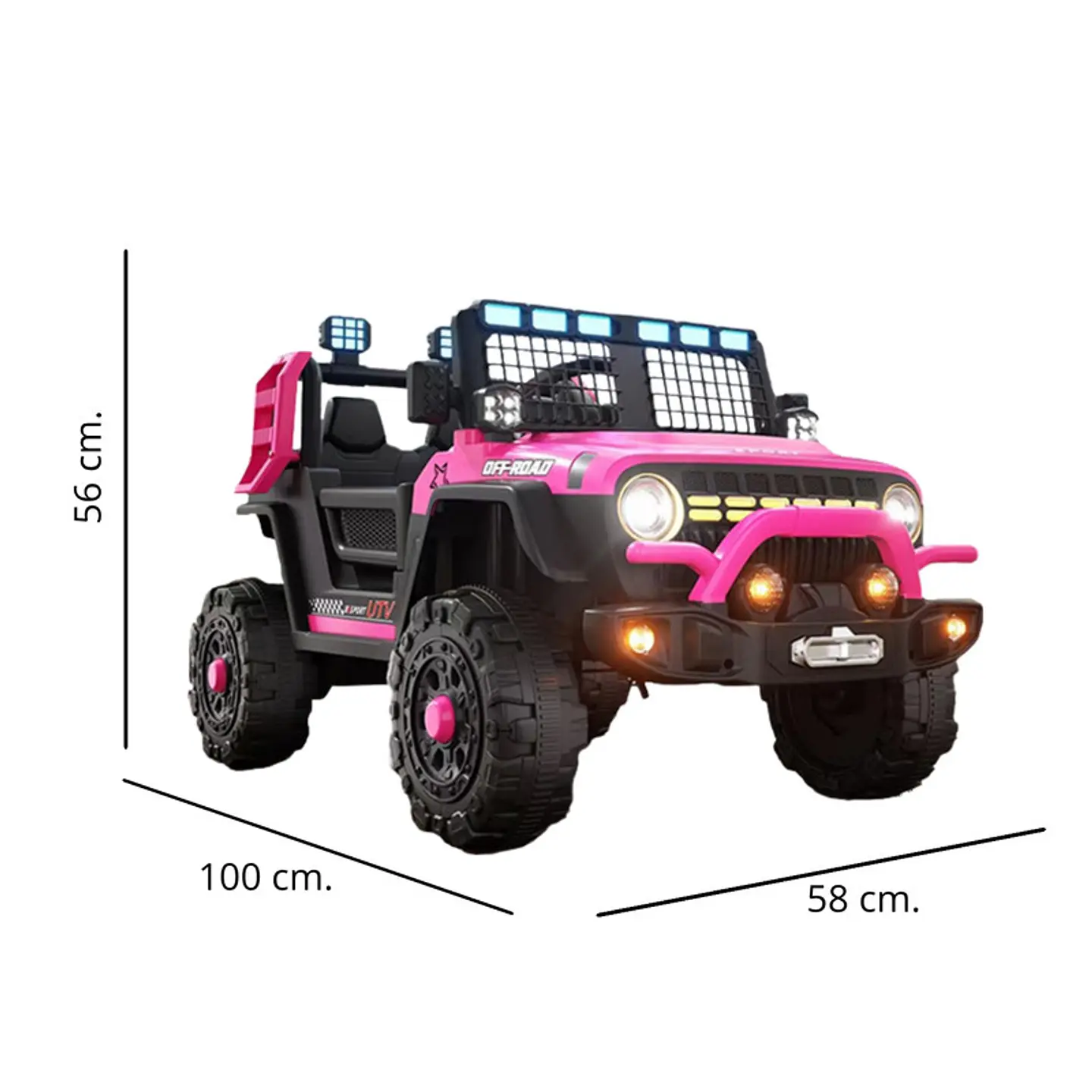 Auto Eléctrico Infantil Jeep Blaze Batería Control Rosado 6