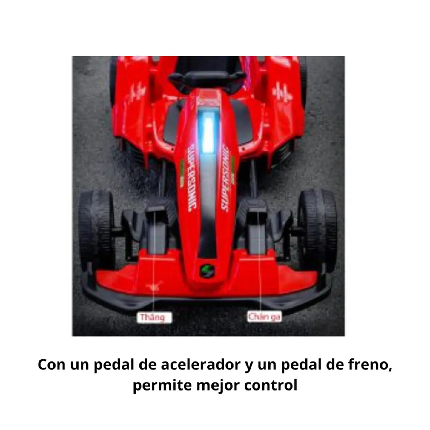 Auto Eléctrico Go Kart Infantil Batería Carrera Turbo Rojo 3
