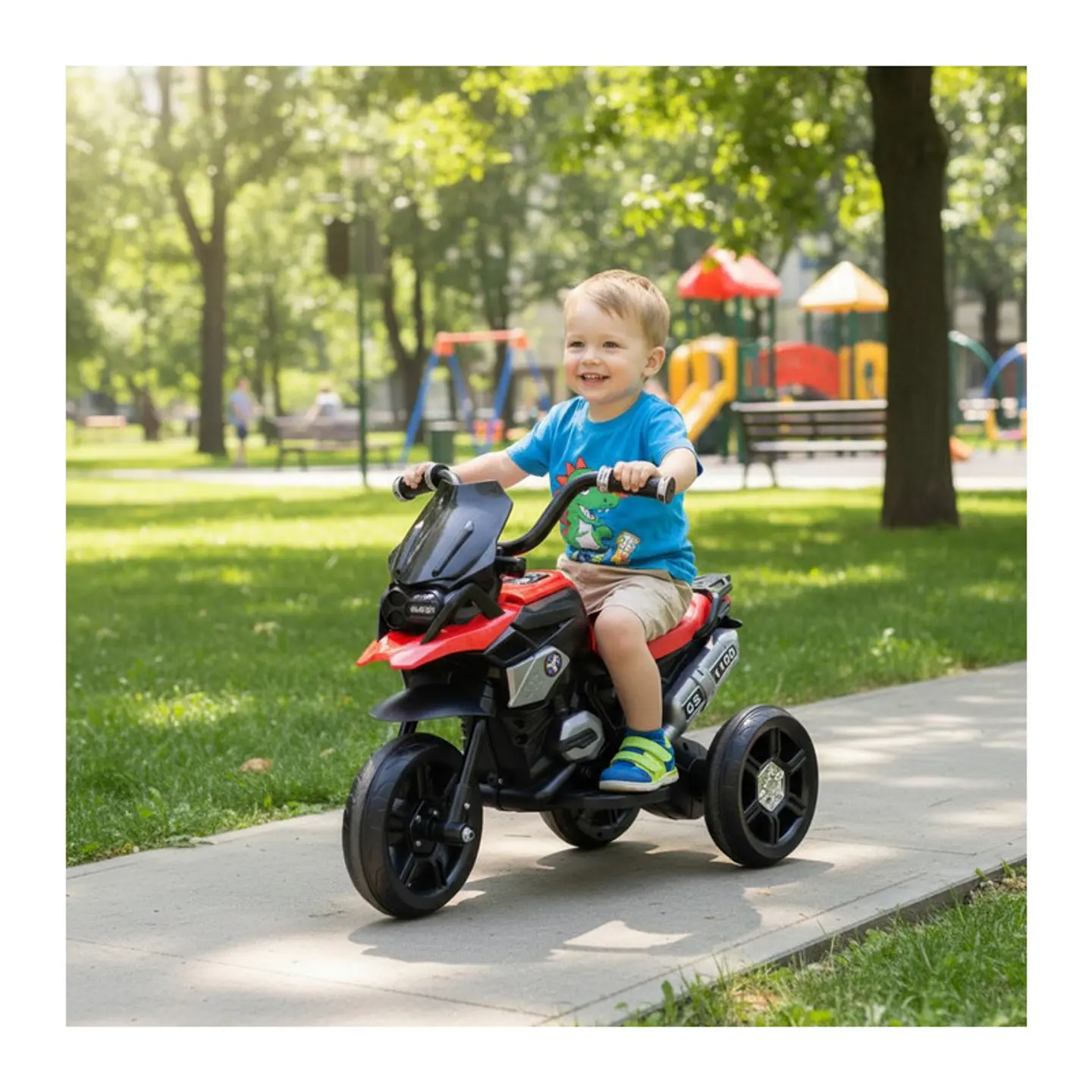 Auto Eléctrico Infantil Moto Racer Batería Roja 3