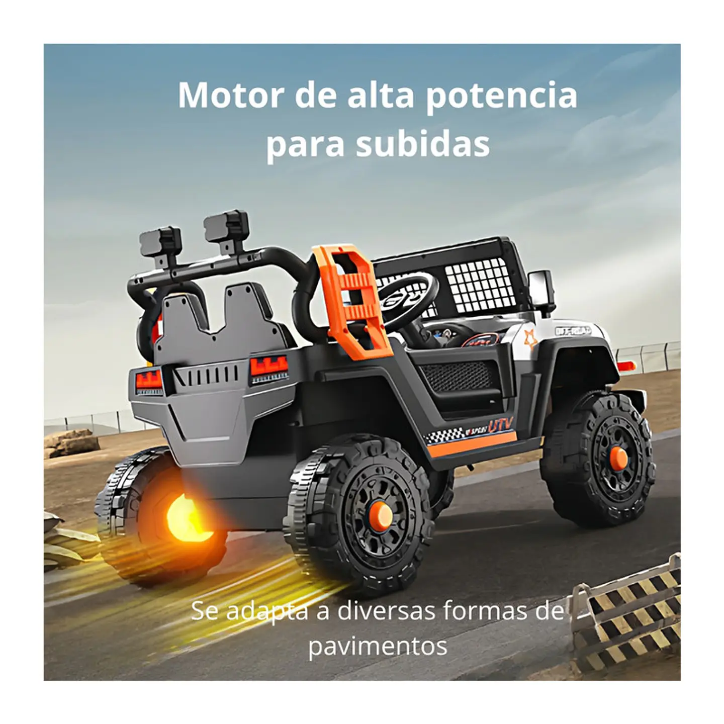 Auto Eléctrico Infantil Jeep Blaze Batería Control Gris 8