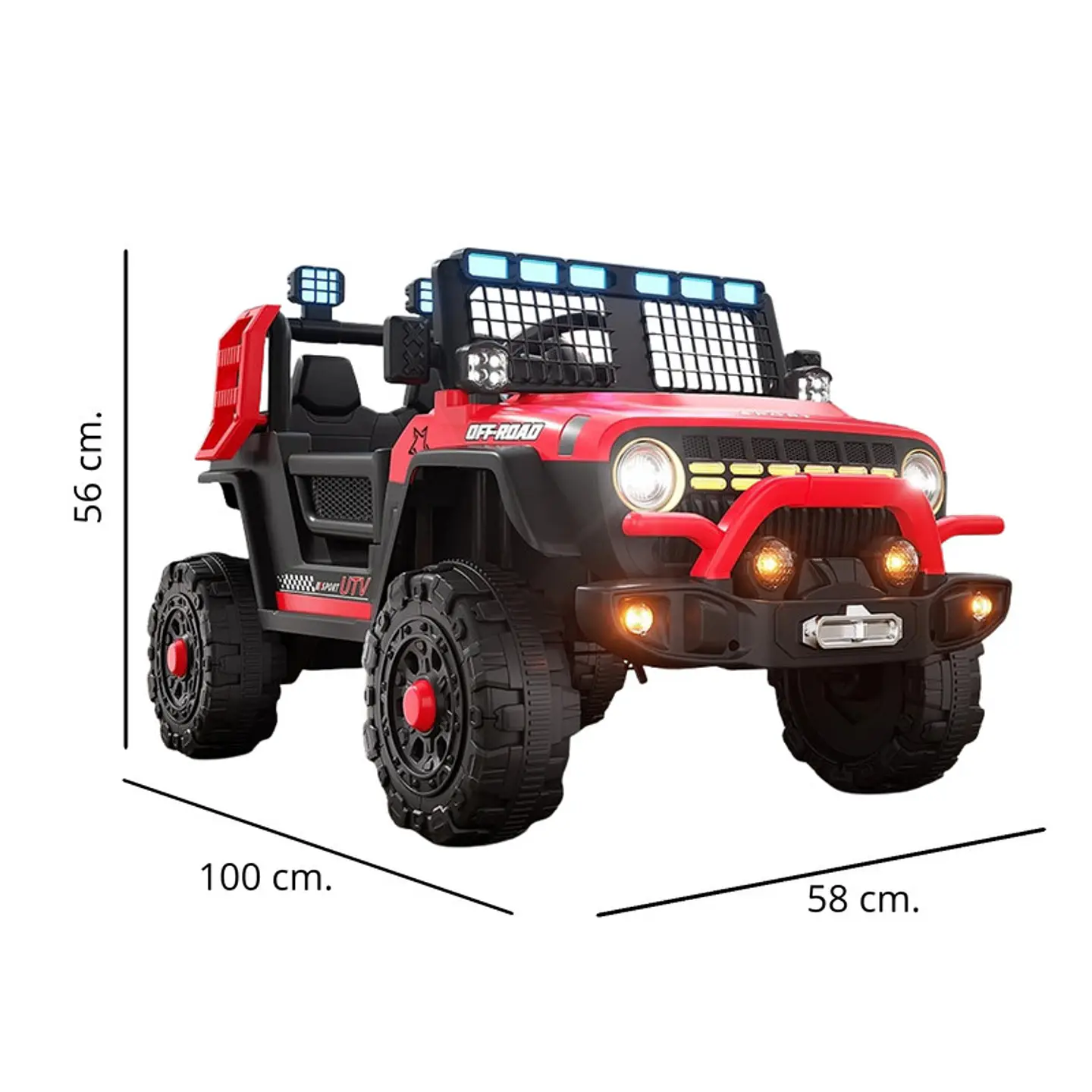 Auto Eléctrico Infantil Jeep Blaze Batería Control Rojo 6