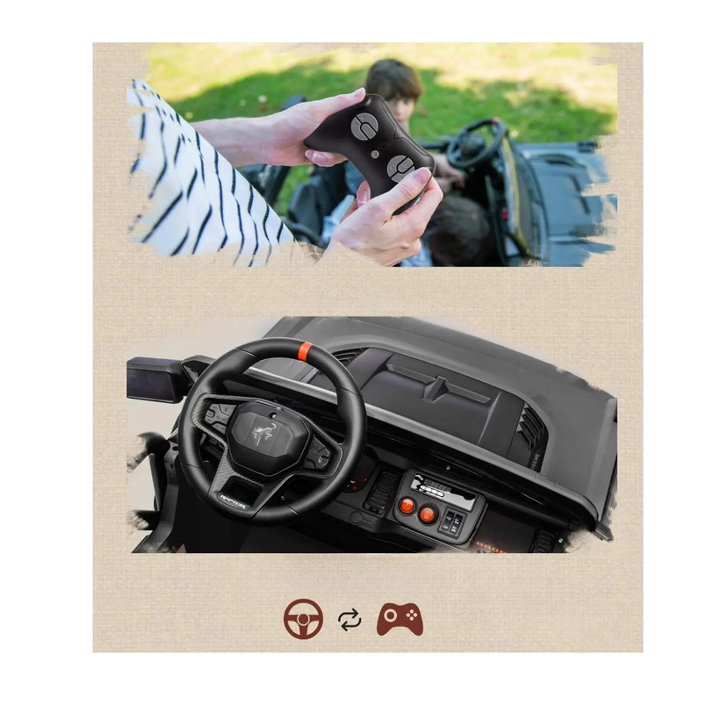 Auto Eléctrico Infantil Jeep Storm Batería Control Negro 3