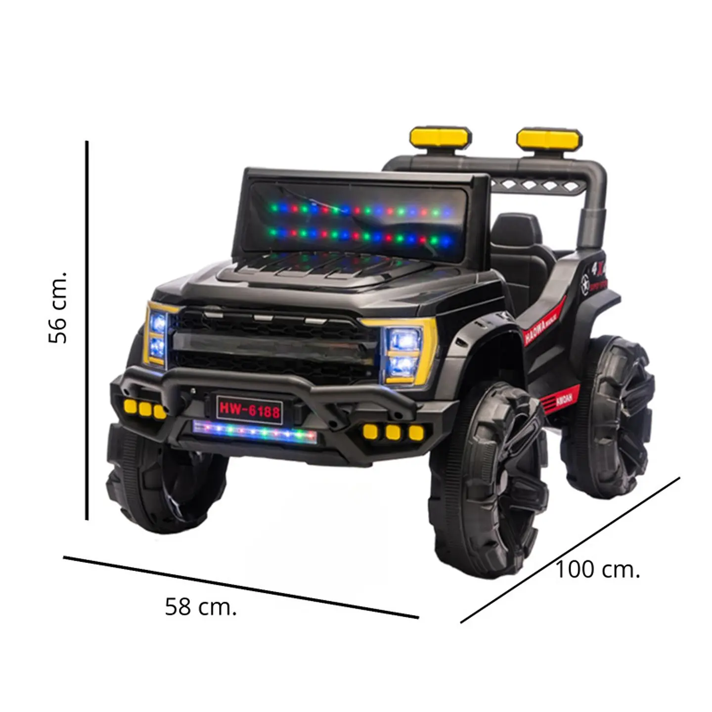 Auto Eléctrico Infantil Jeep Storm Batería Control Negro 4