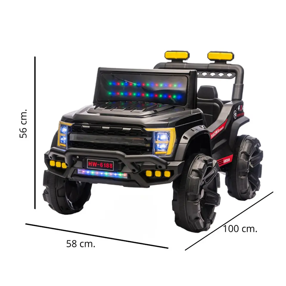 Auto Eléctrico Infantil Jeep Storm Batería Control Negro 4