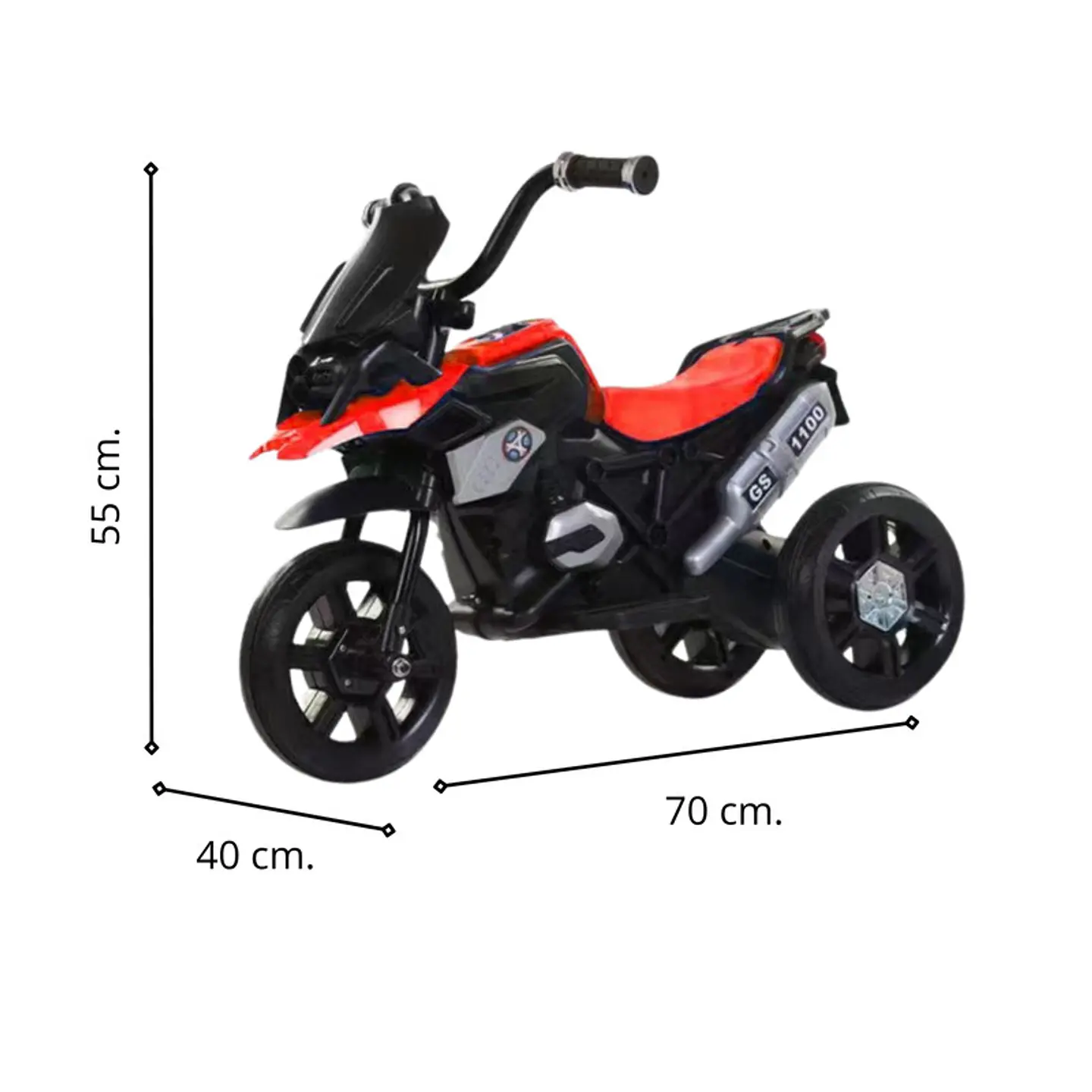 Auto Eléctrico Infantil Moto Racer Batería Roja 6