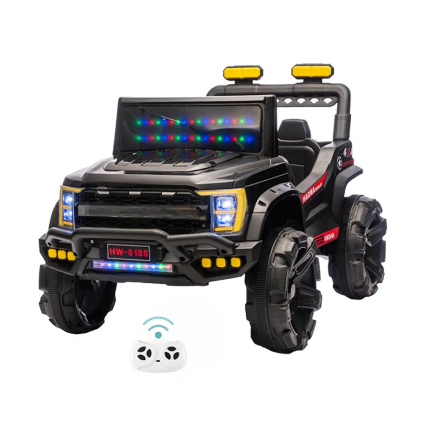 Auto Eléctrico Infantil Jeep Storm Batería Control Negro 6
