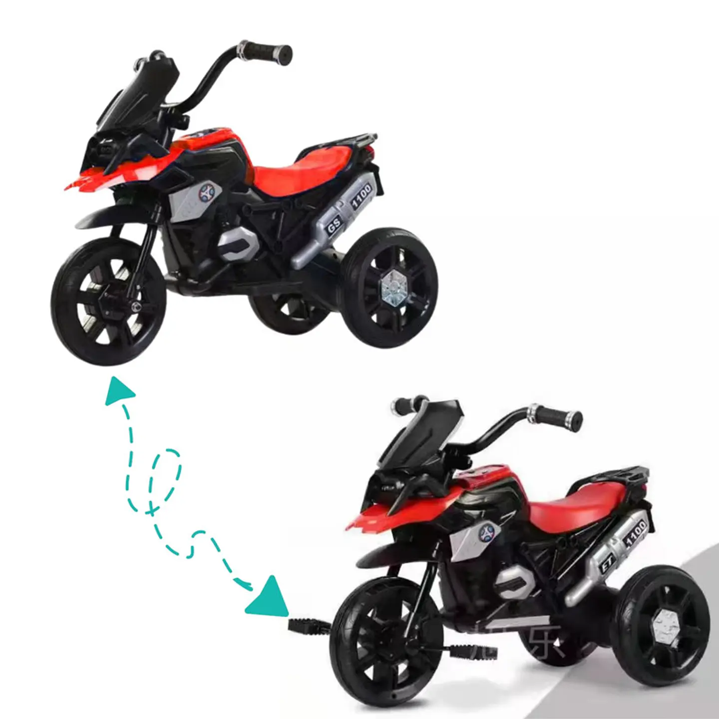 Auto Eléctrico Infantil Moto Racer Batería Roja 8