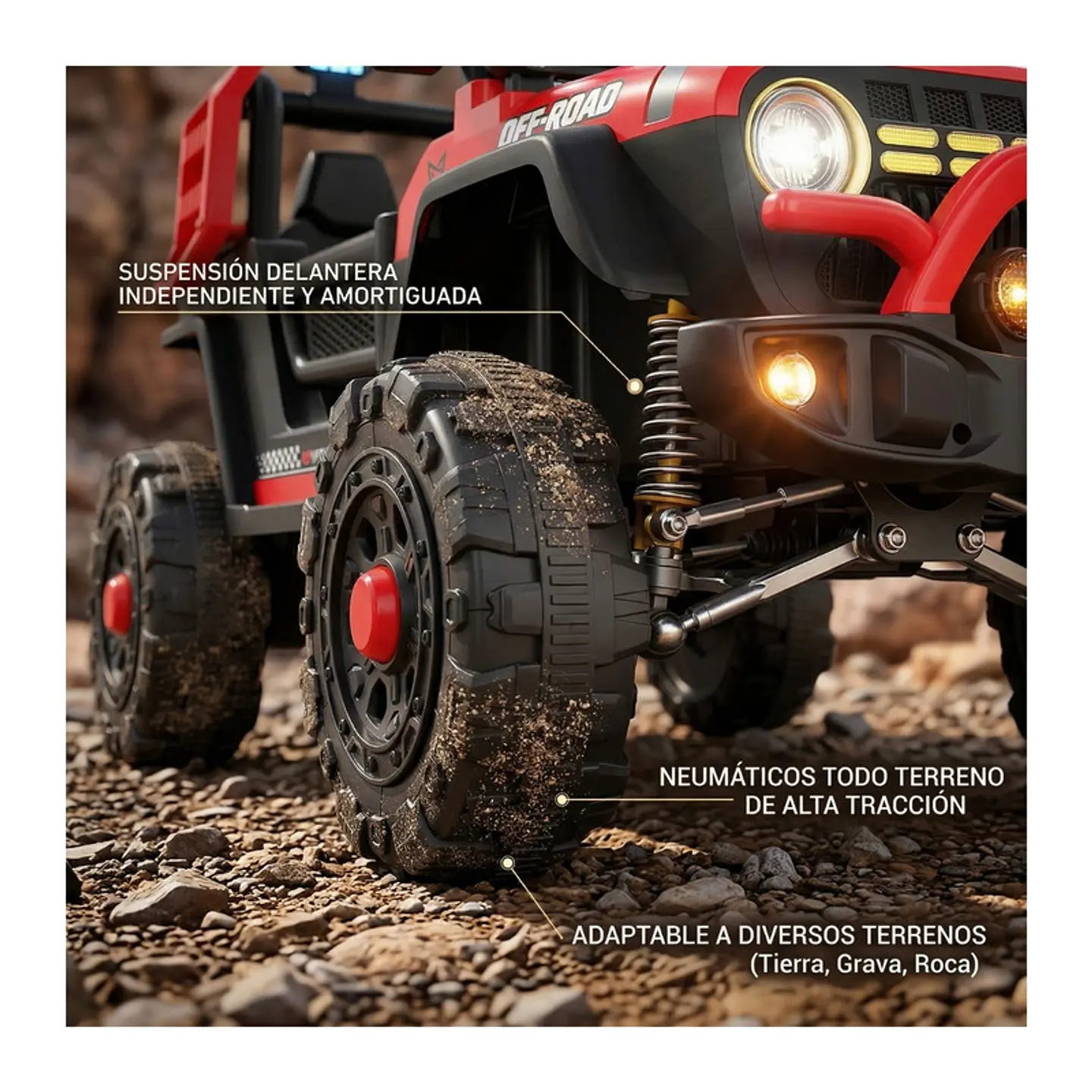 Auto Eléctrico Infantil Jeep Blaze Batería Control Rojo 7