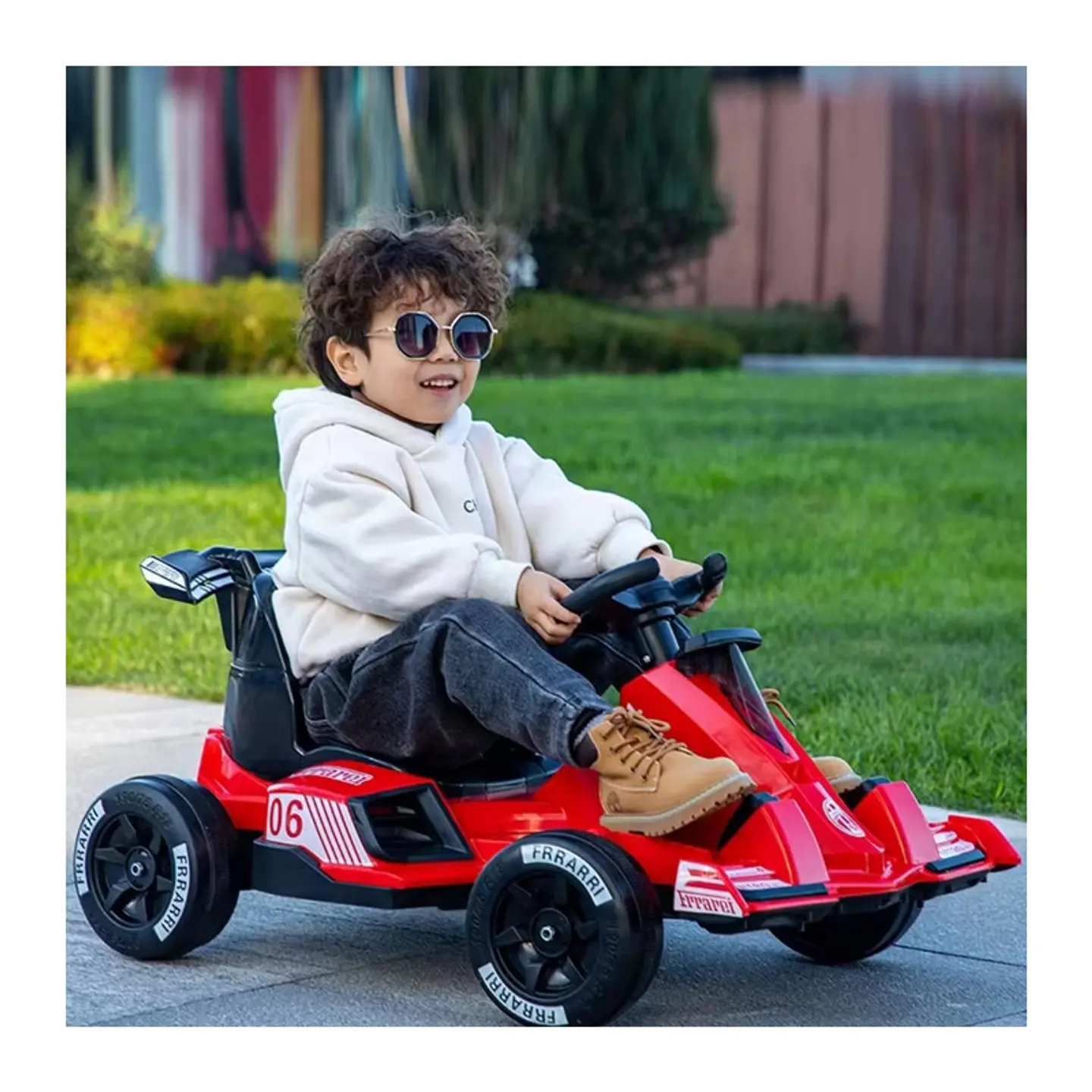 Auto Eléctrico Go Kart Infantil Batería Carrera Turbo Rojo 8