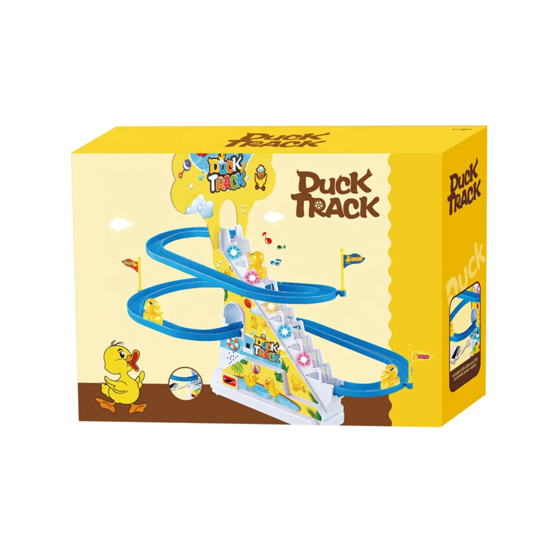 Pato y Patitos Subiendo Escaleras Juguete Electrico Pista 4