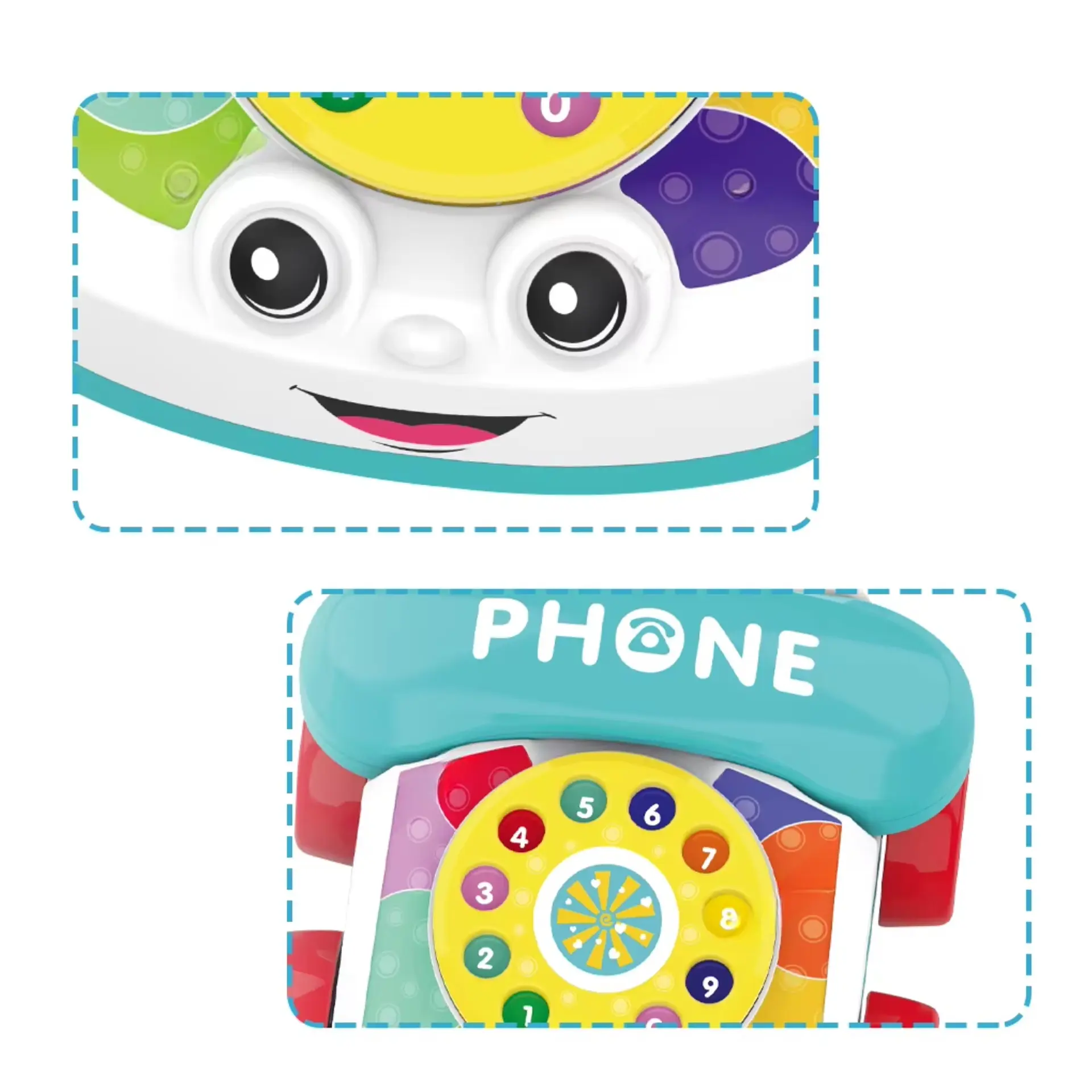 Teléfono Juguete De Arrastre Infantil Con Disco Didáctico  9