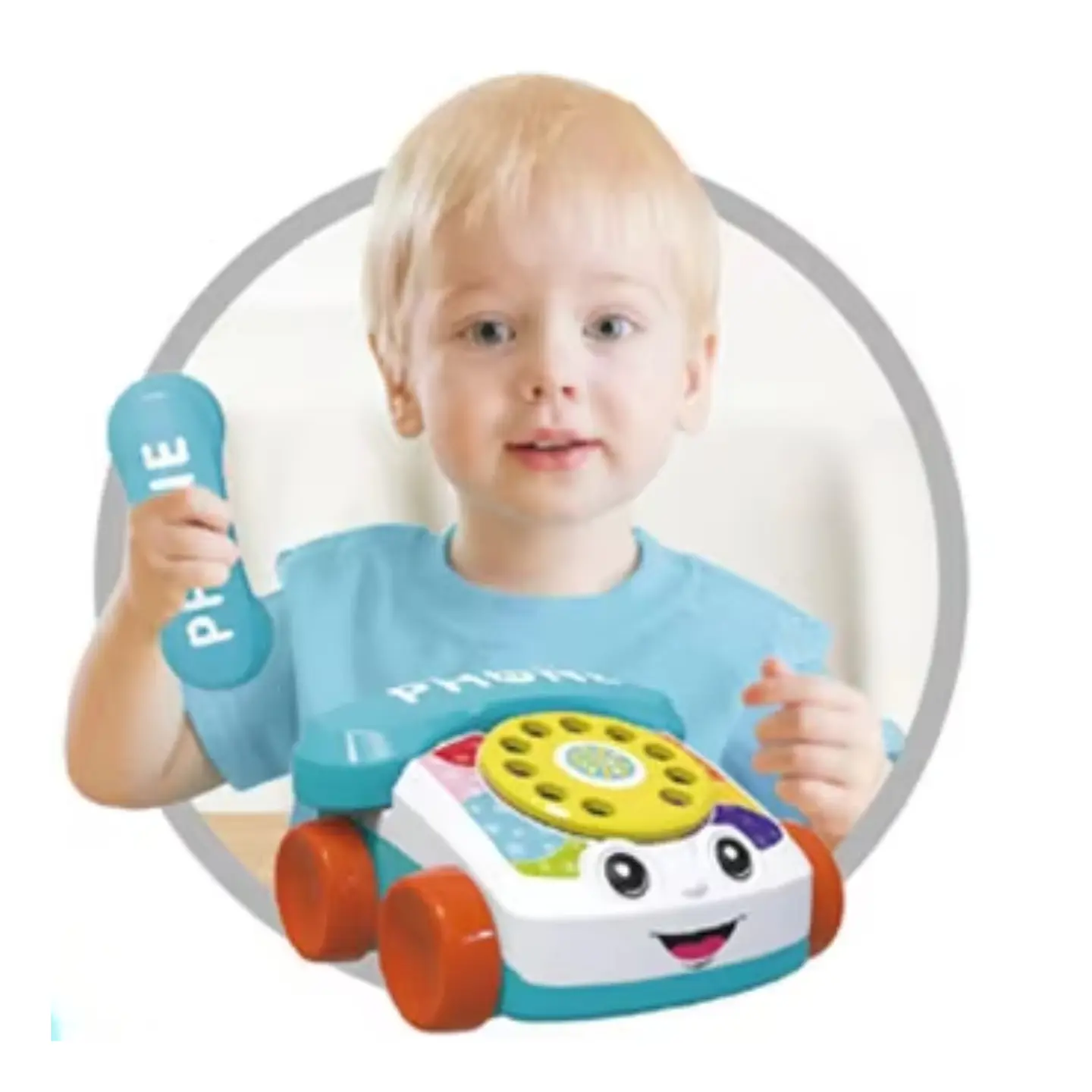 Teléfono Juguete De Arrastre Infantil Con Disco Didáctico  4