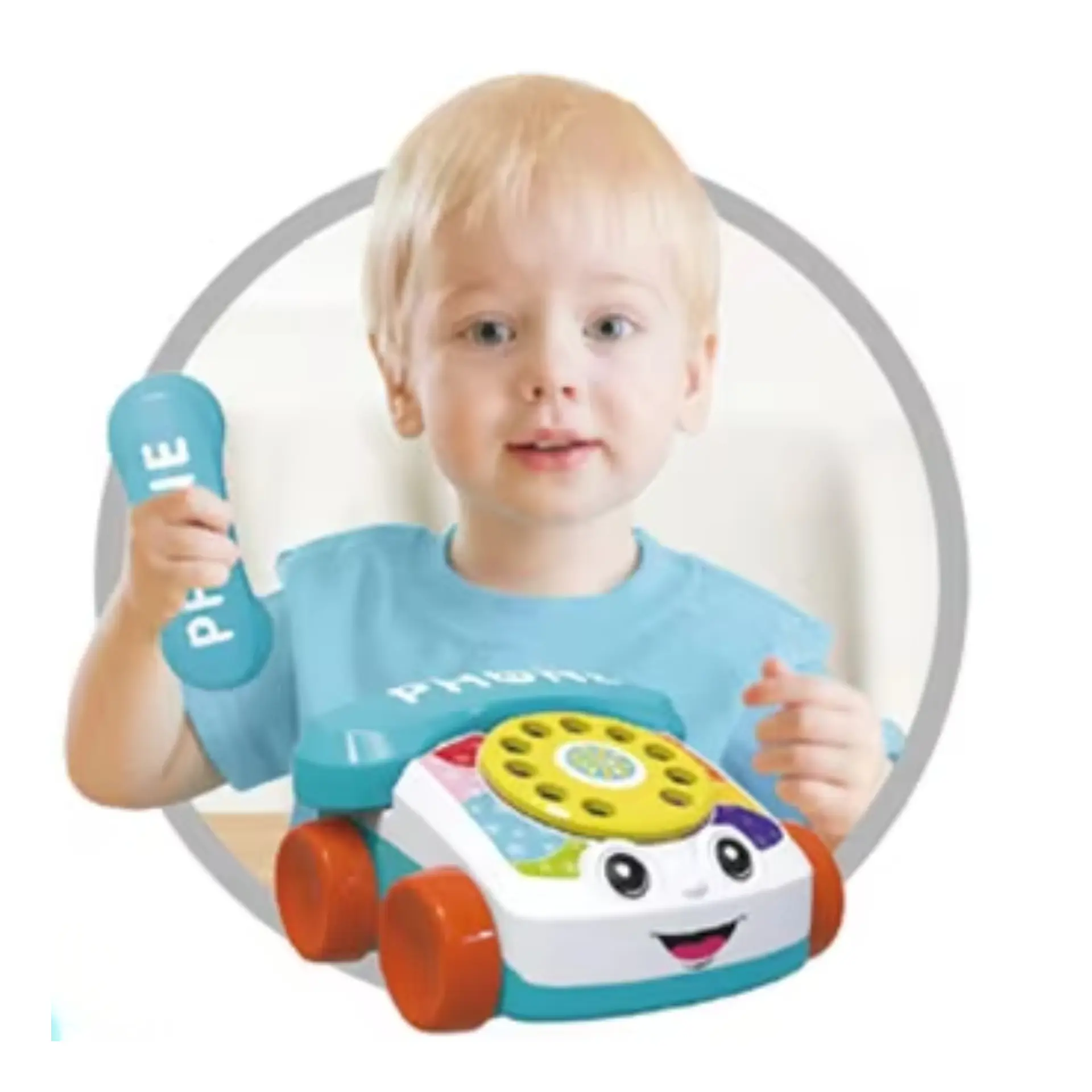 Teléfono Juguete De Arrastre Infantil Con Disco Didáctico  4