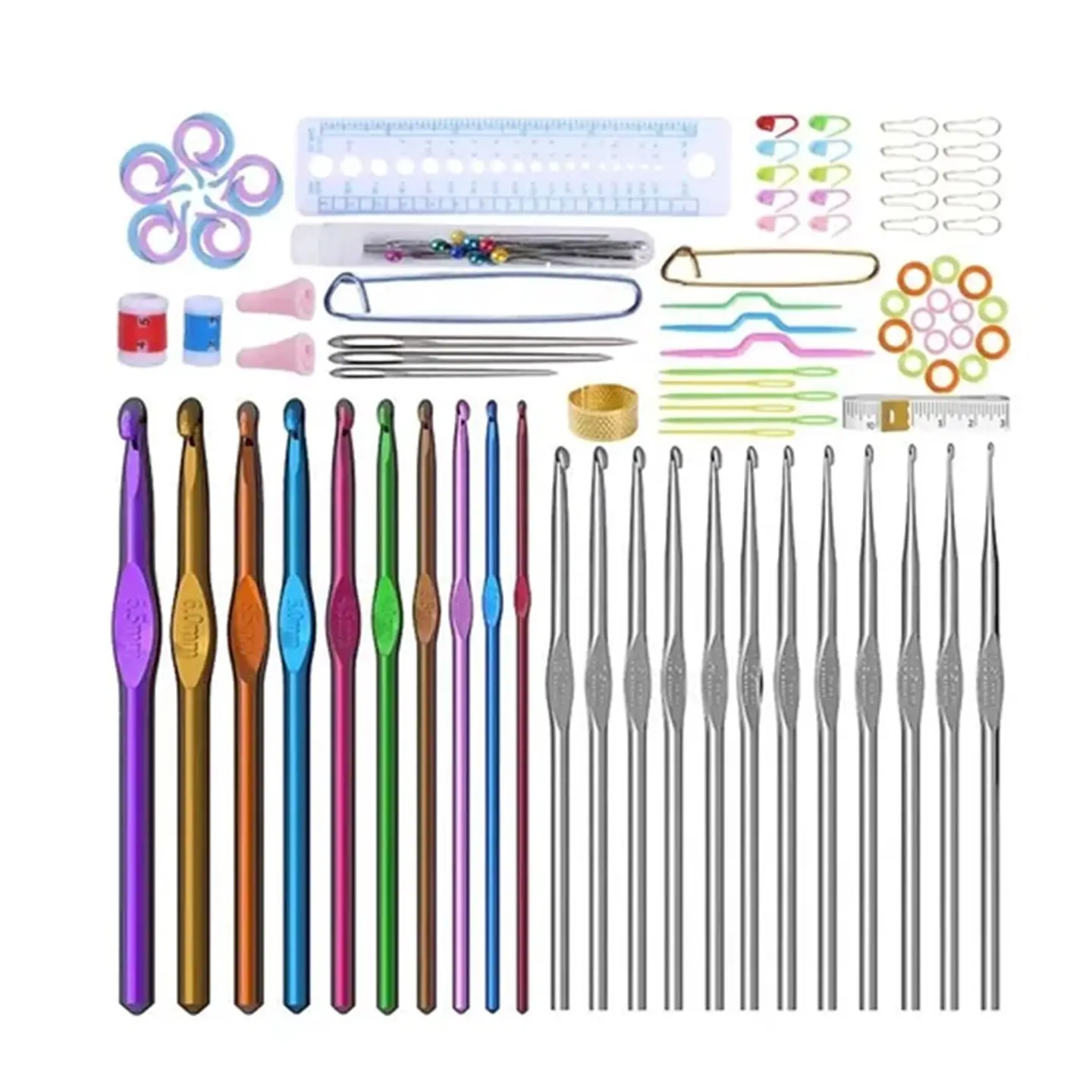 Set 22 Crochet 100 Accesorios Ganchillo En Estuche 7
