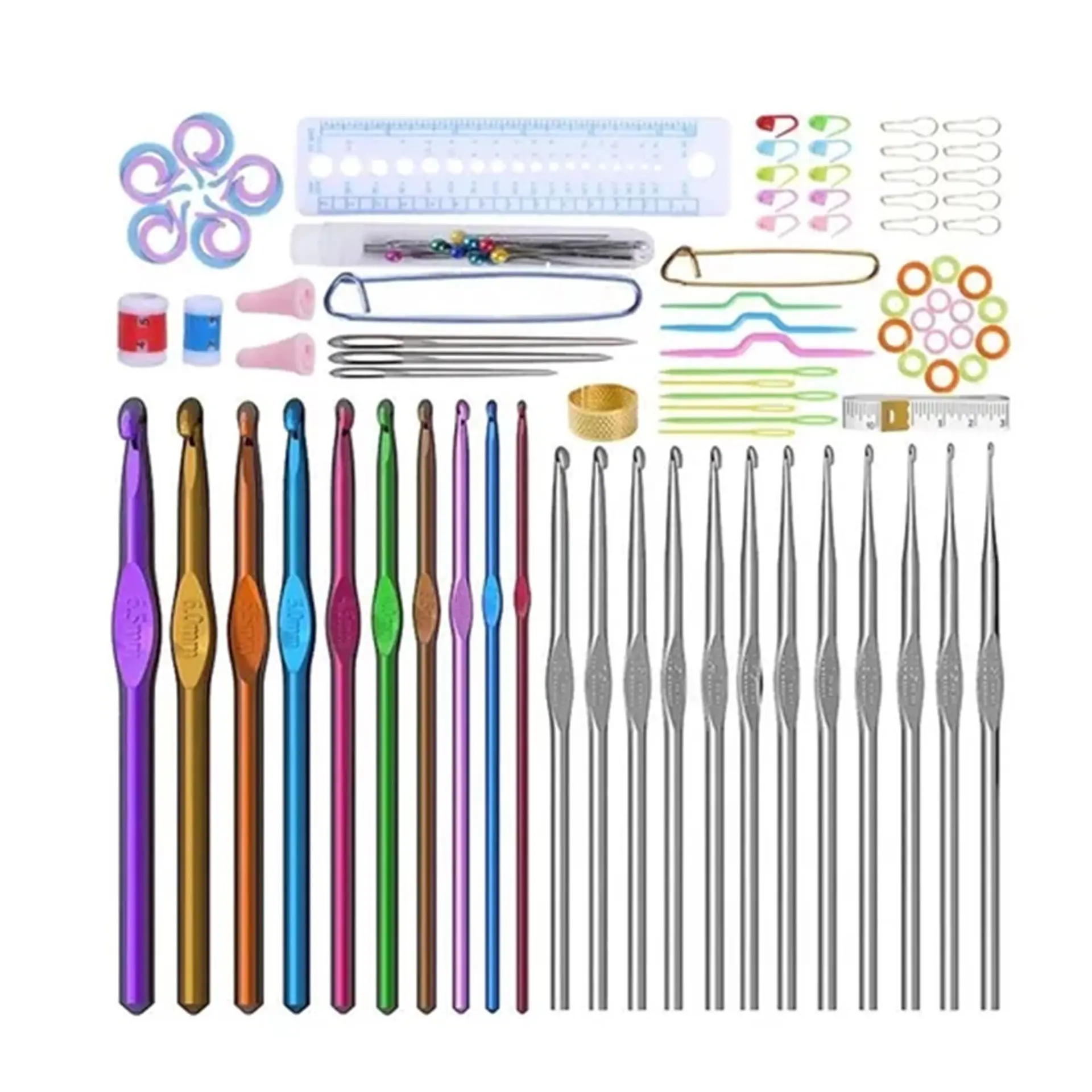 Set 22 Crochet 100 Accesorios Ganchillo En Estuche 7