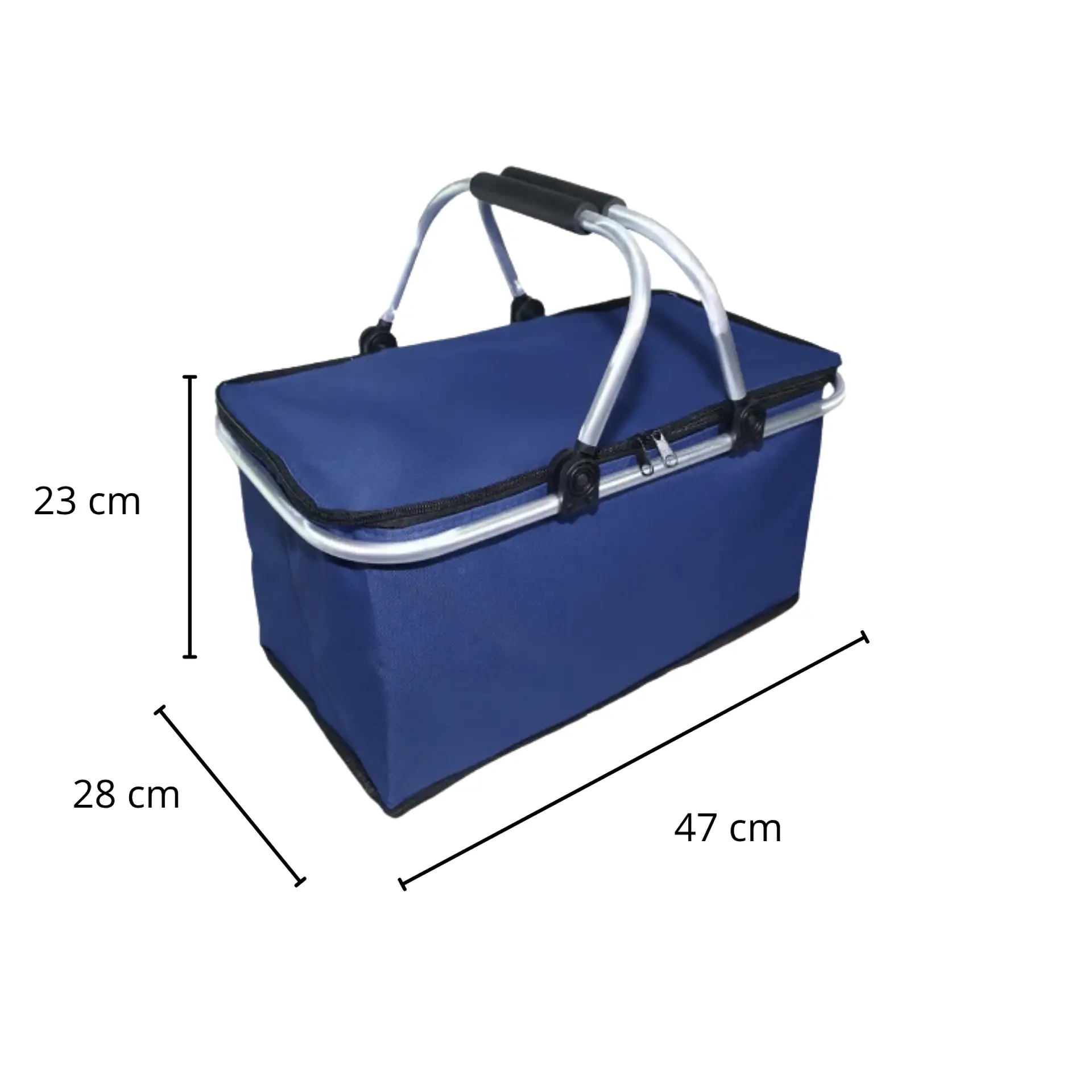 Bolso Termico Plegable Azul Cooler Canasta Picnic 4
