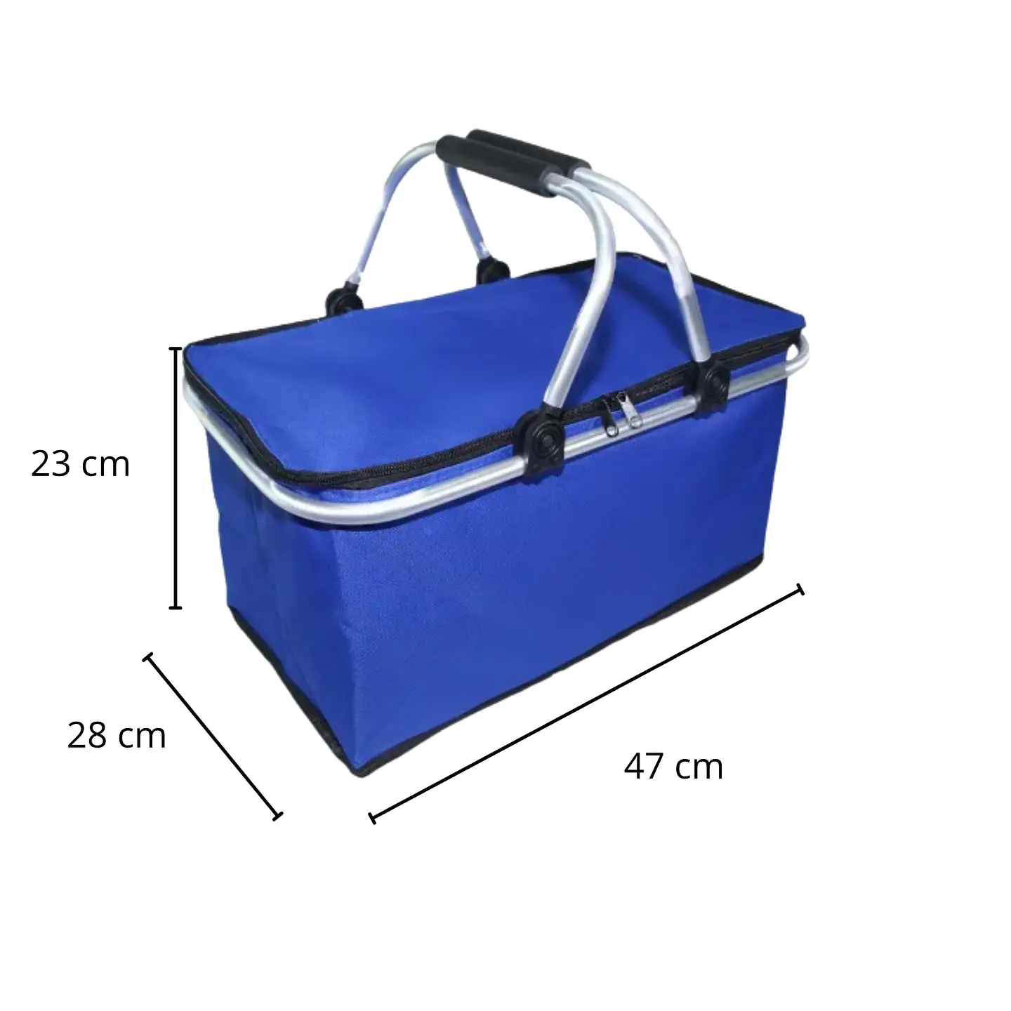 Bolso Termico Plegable Azul Rey Cooler Canasta Picnic 8