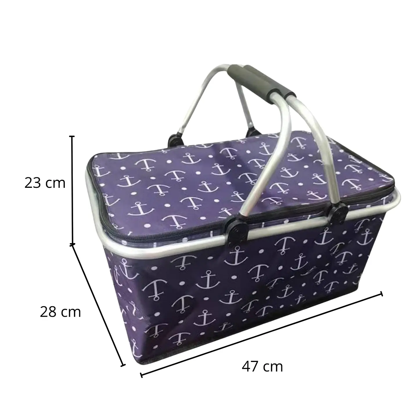Bolso Termico Plegable Anclas  Cooler Canasta Picnic 4