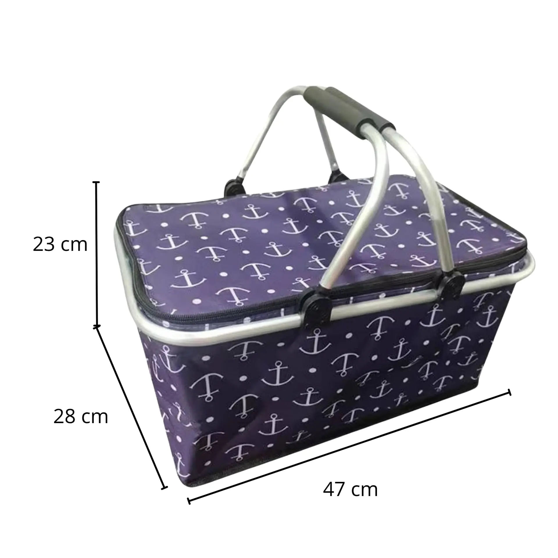 Bolso Termico Plegable Anclas  Cooler Canasta Picnic 4