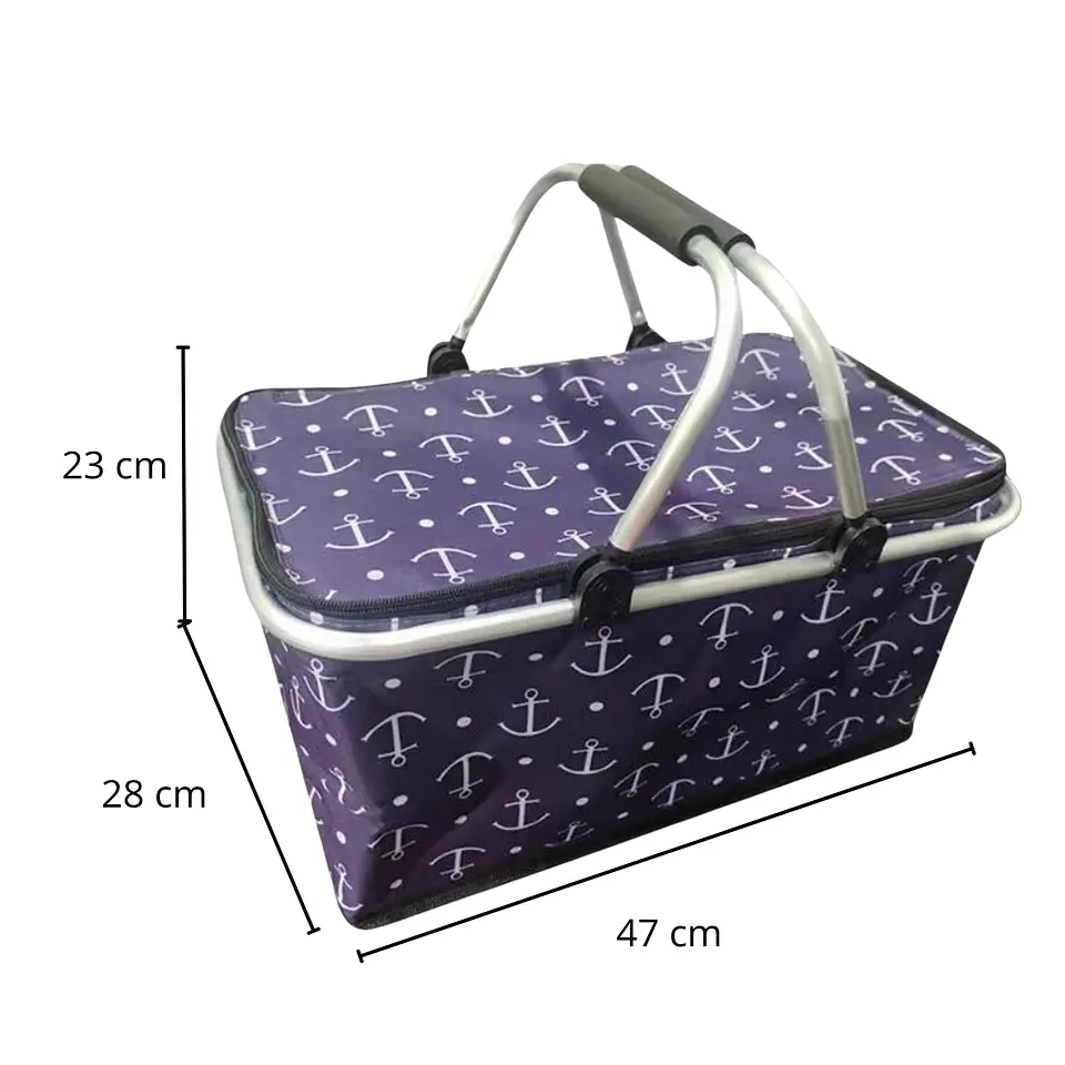 Bolso Termico Plegable Anclas  Cooler Canasta Picnic 4