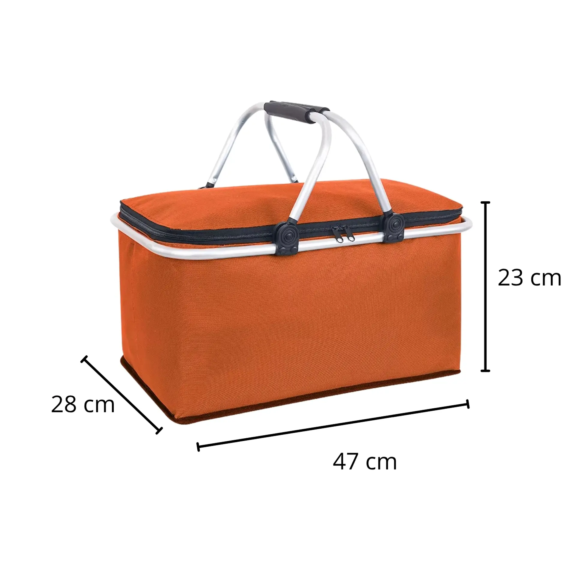 Bolso Termico Plegable Naranja Cooler Canasta Picnic 2