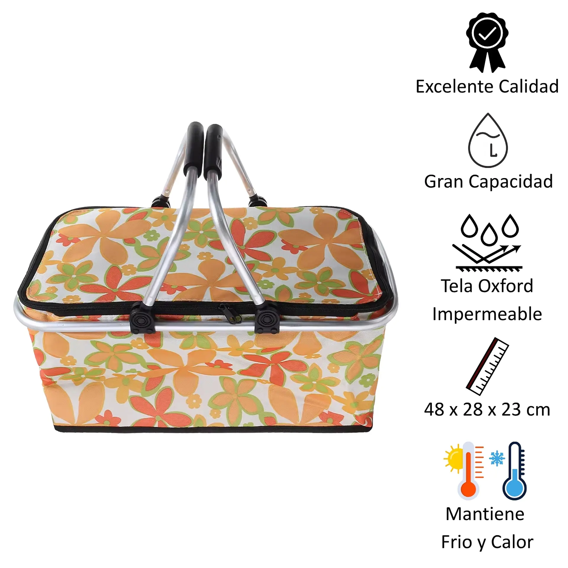 Bolso Termico Plegable Astromelias Cooler Canasta Picnic 3