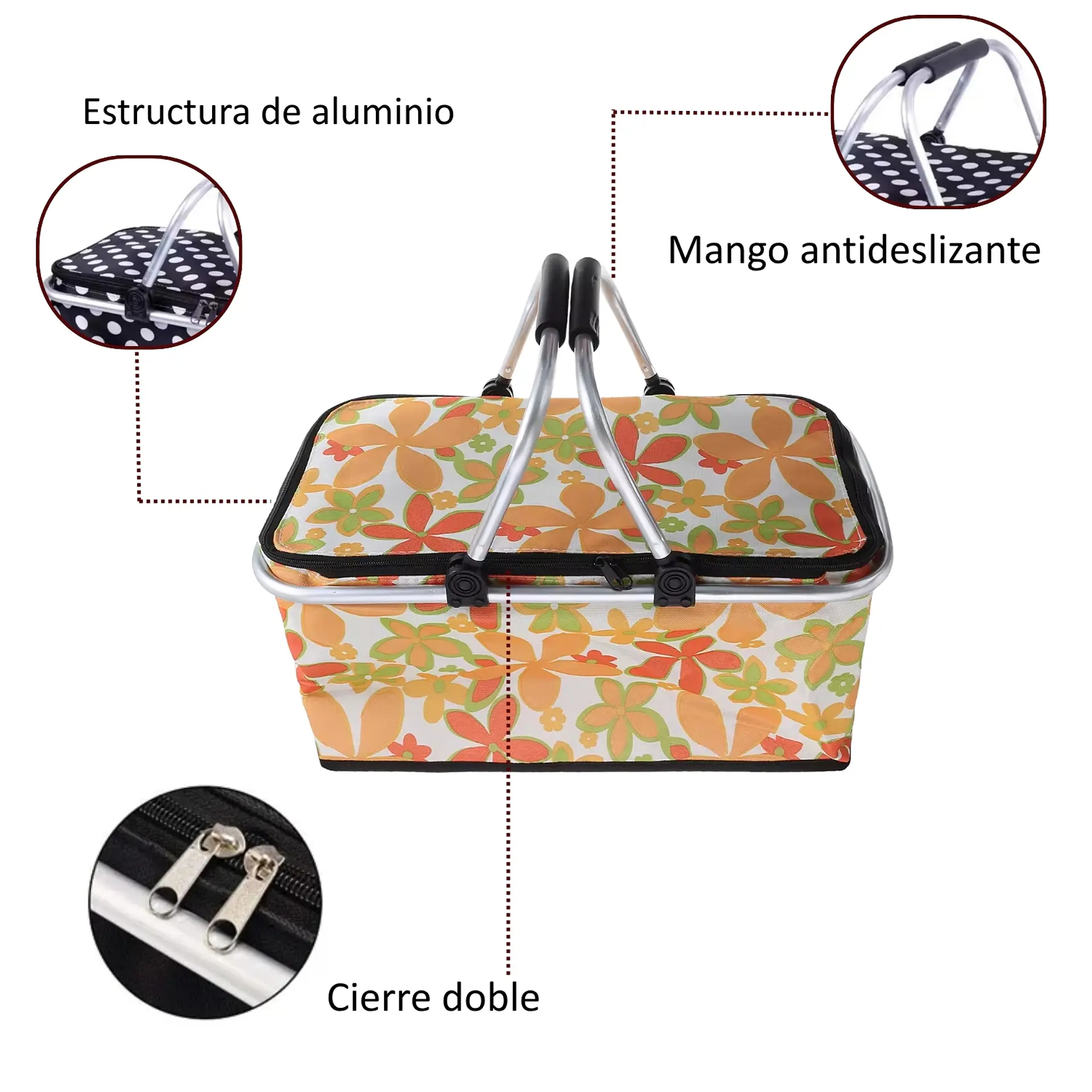 Bolso Termico Plegable Astromelias Cooler Canasta Picnic 5