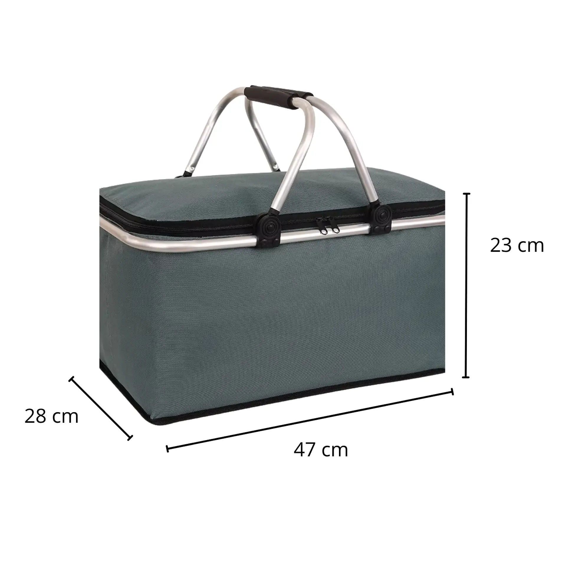 Bolso Termico Plegable Gris Cooler Canasta Picnic 2
