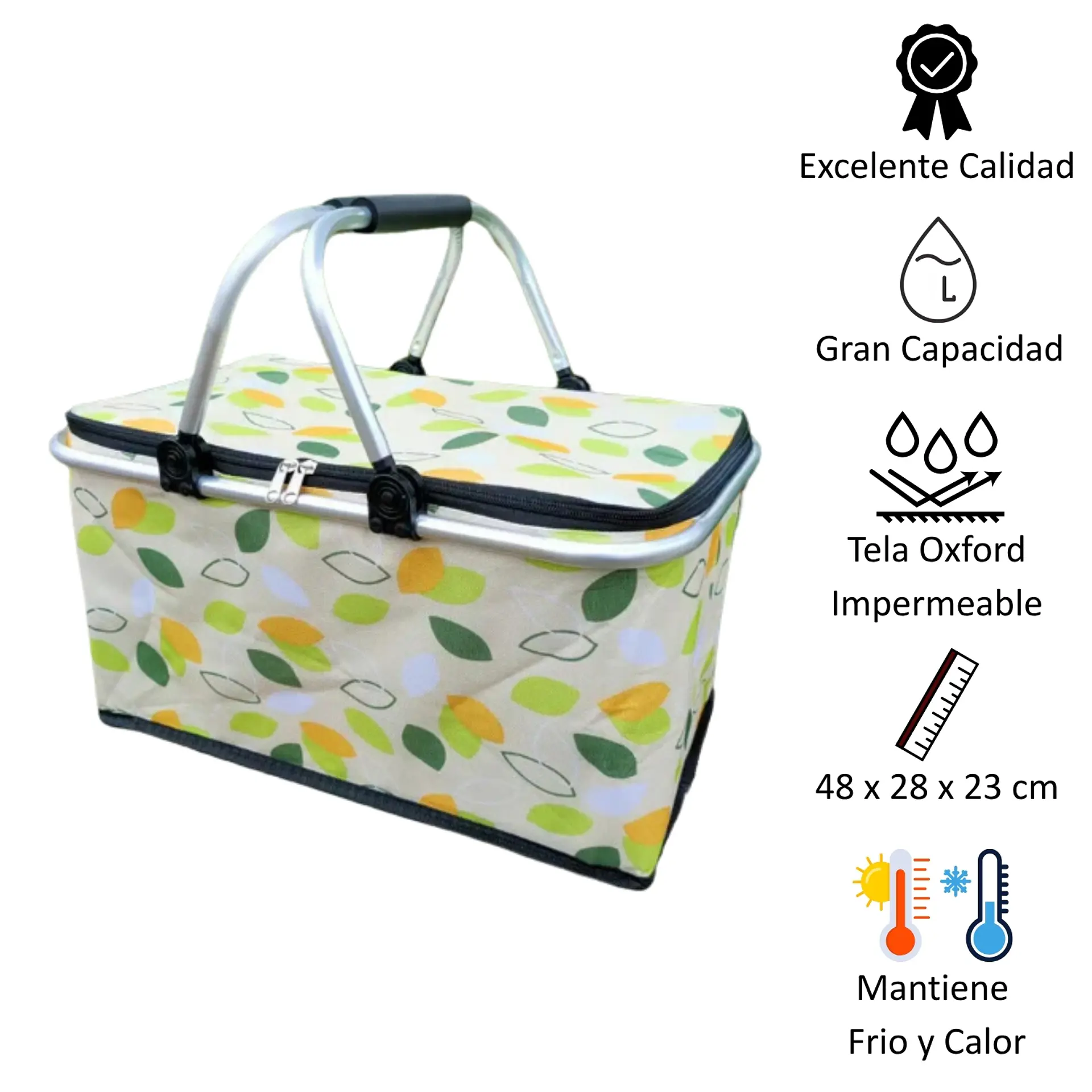 Bolso Termico Plegable Cooler Canasta Picnic Semillas 6