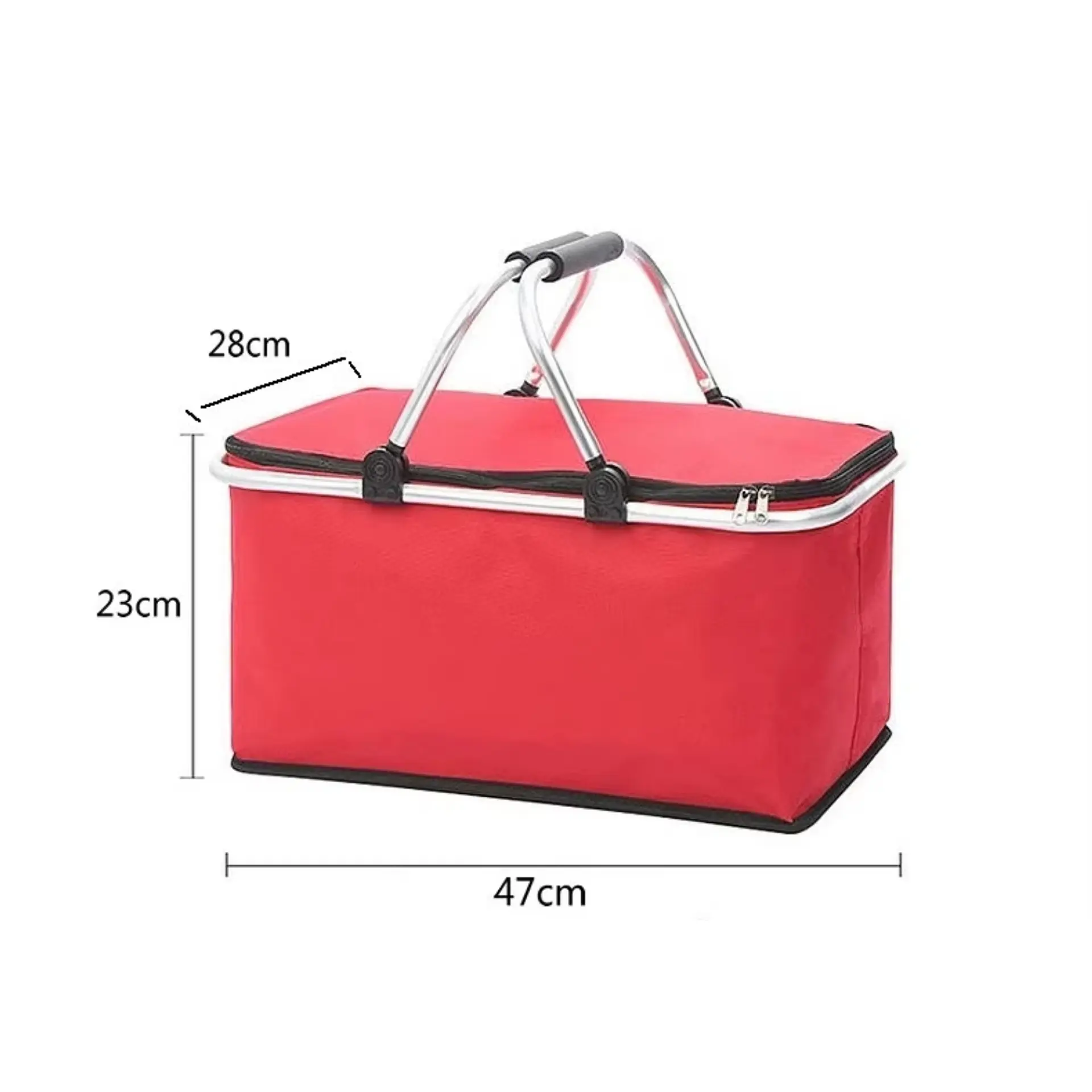 Bolso Termico Plegable Rojo Cooler Canasta Picnic 2