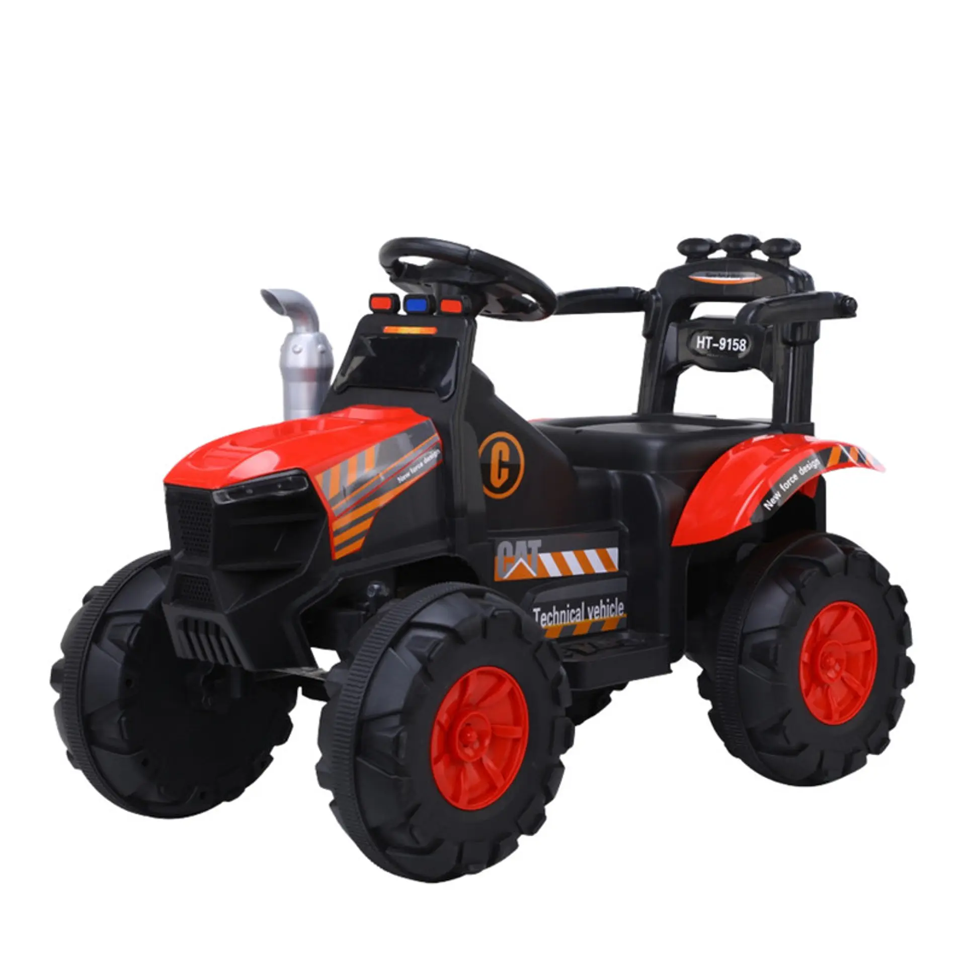 Auto Batería Tractor Eléctrico Infantil Constructor Rojo 2