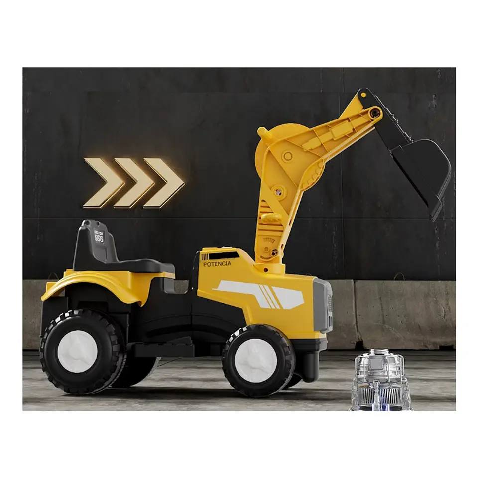 Auto Batería Excavadora Eléctrico Infantil Amarillo 2