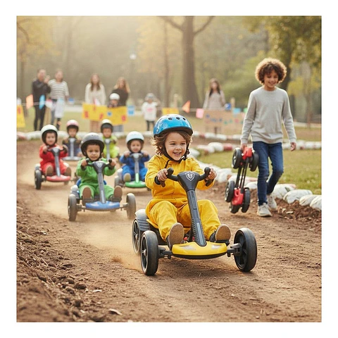 Auto Batería Go Kart Eléctrico Infantil Drift Amarillo