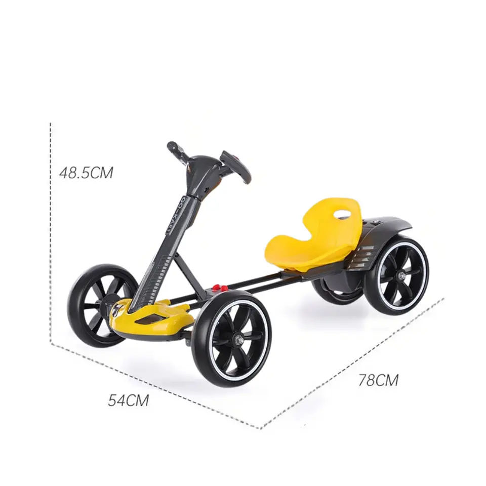 Auto Batería Go Kart Eléctrico Infantil Drift Amarillo 3