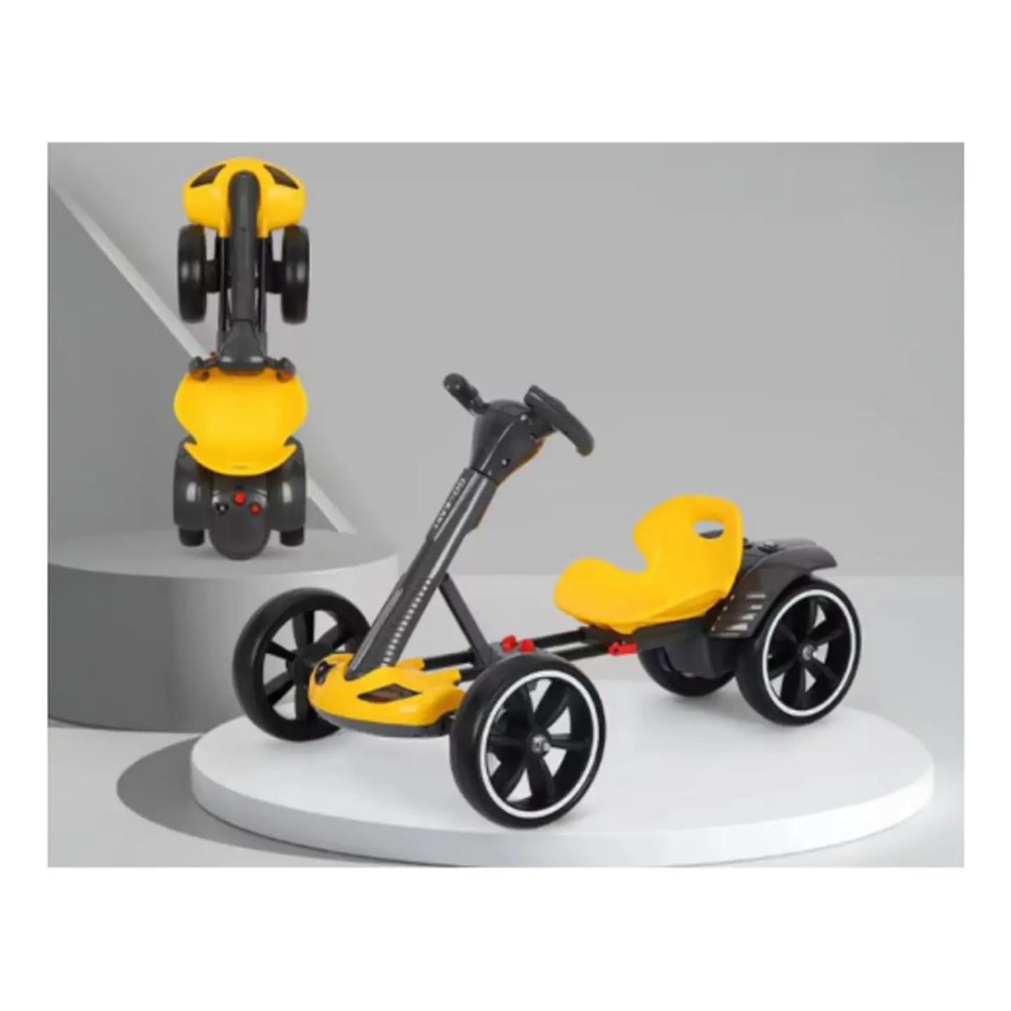 Auto Batería Go Kart Eléctrico Infantil Drift Amarillo 4