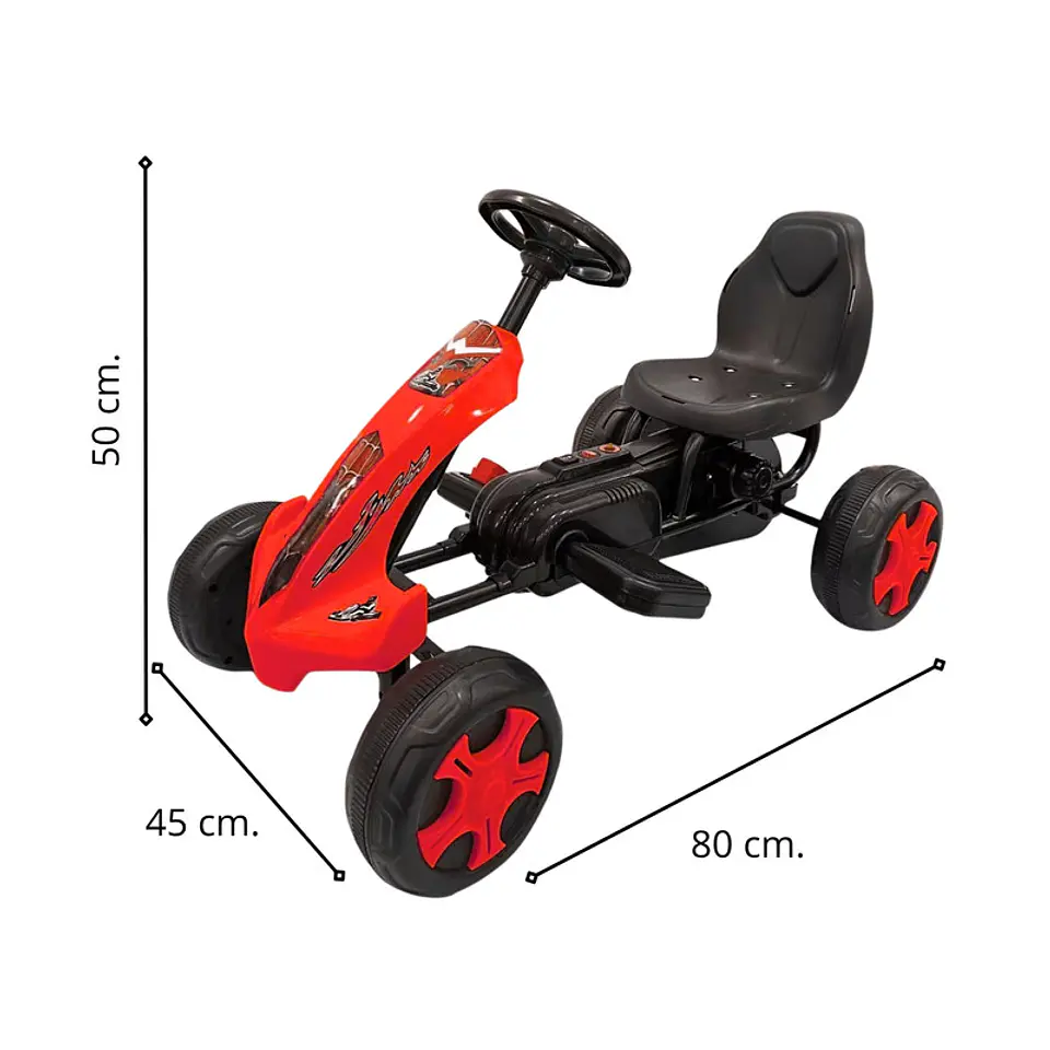 Auto Batería Go Kart Eléctrico Infantil Volt Rojo  2