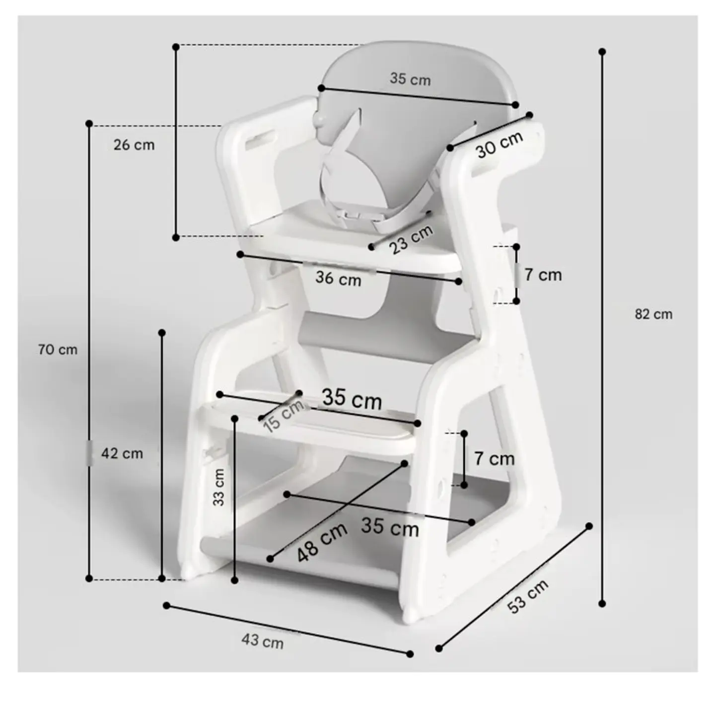 Silla de Comer Infantil Evolutiva Grow  3 en 1  5