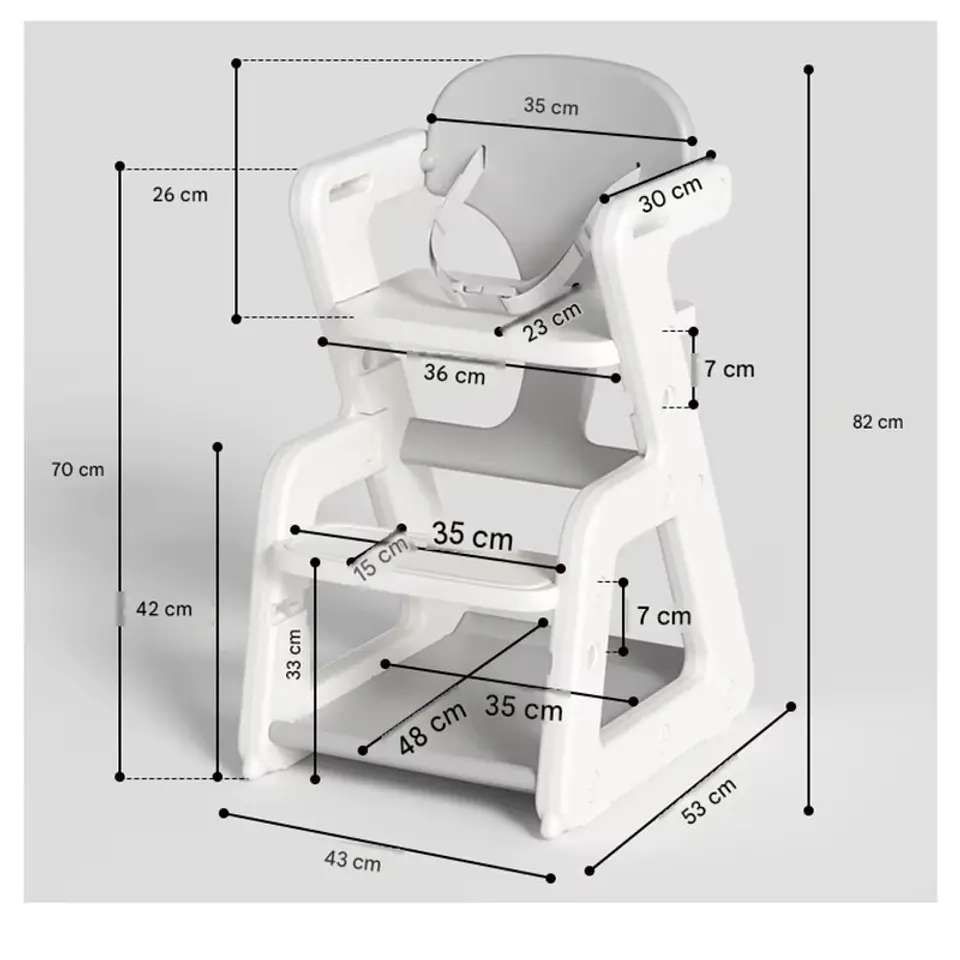 Silla de Comer Infantil Evolutiva Grow  3 en 1  5