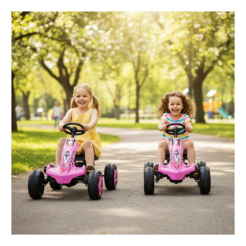 Auto Batería Go Kart Eléctrico Infantil Volt Rosa 