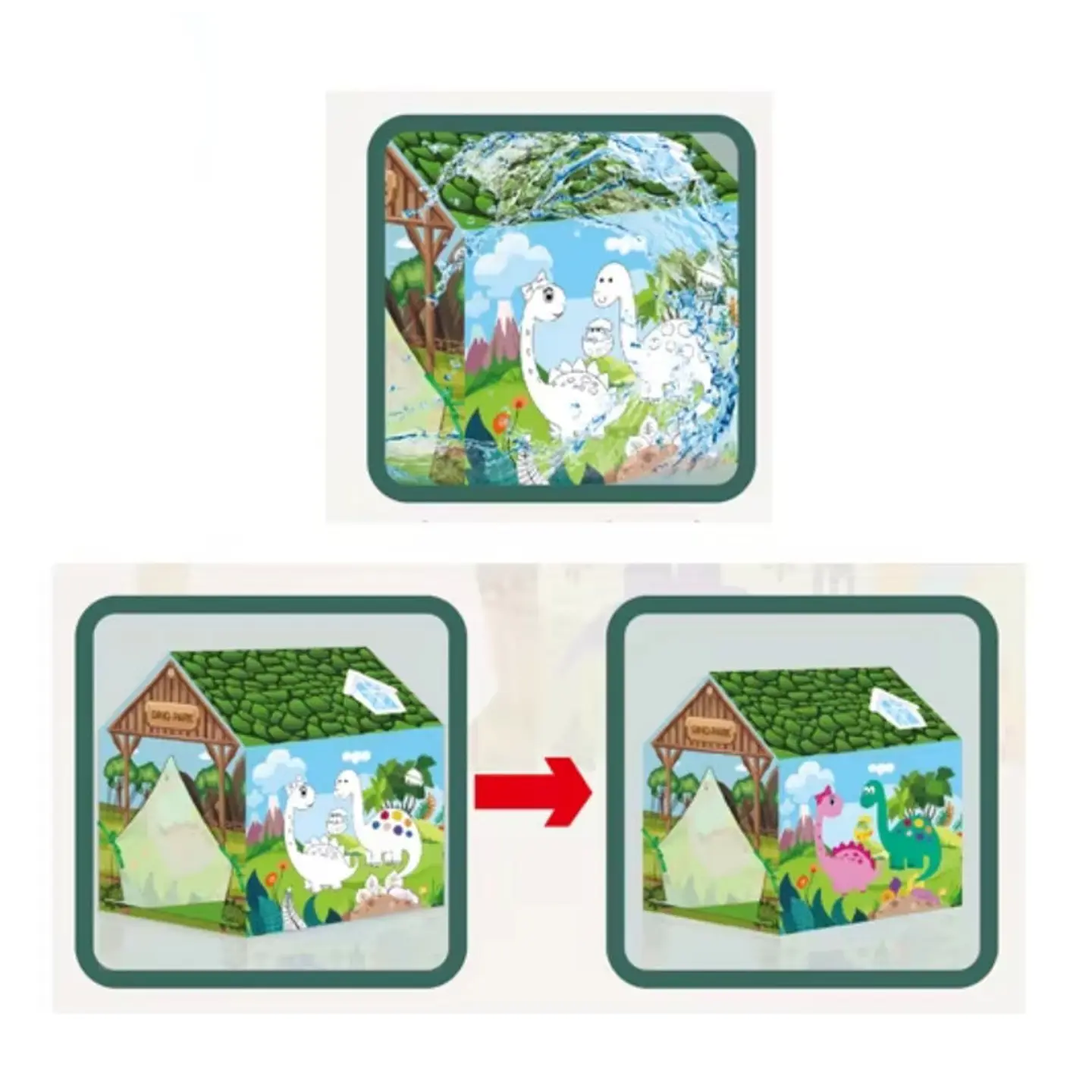 Carpa Infantil Creativa Para Pintar Casita Juegos T-REX 3