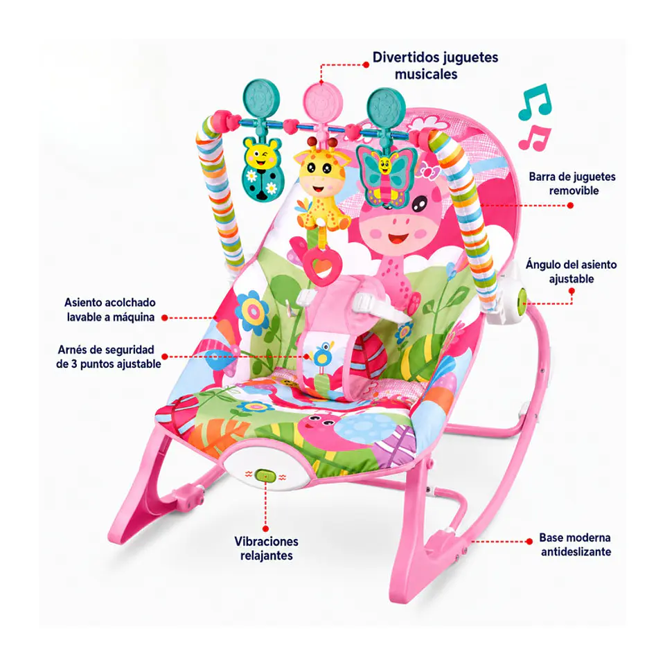Silla Nido Vibratoria Infantil Musical Bebe Sweet 1