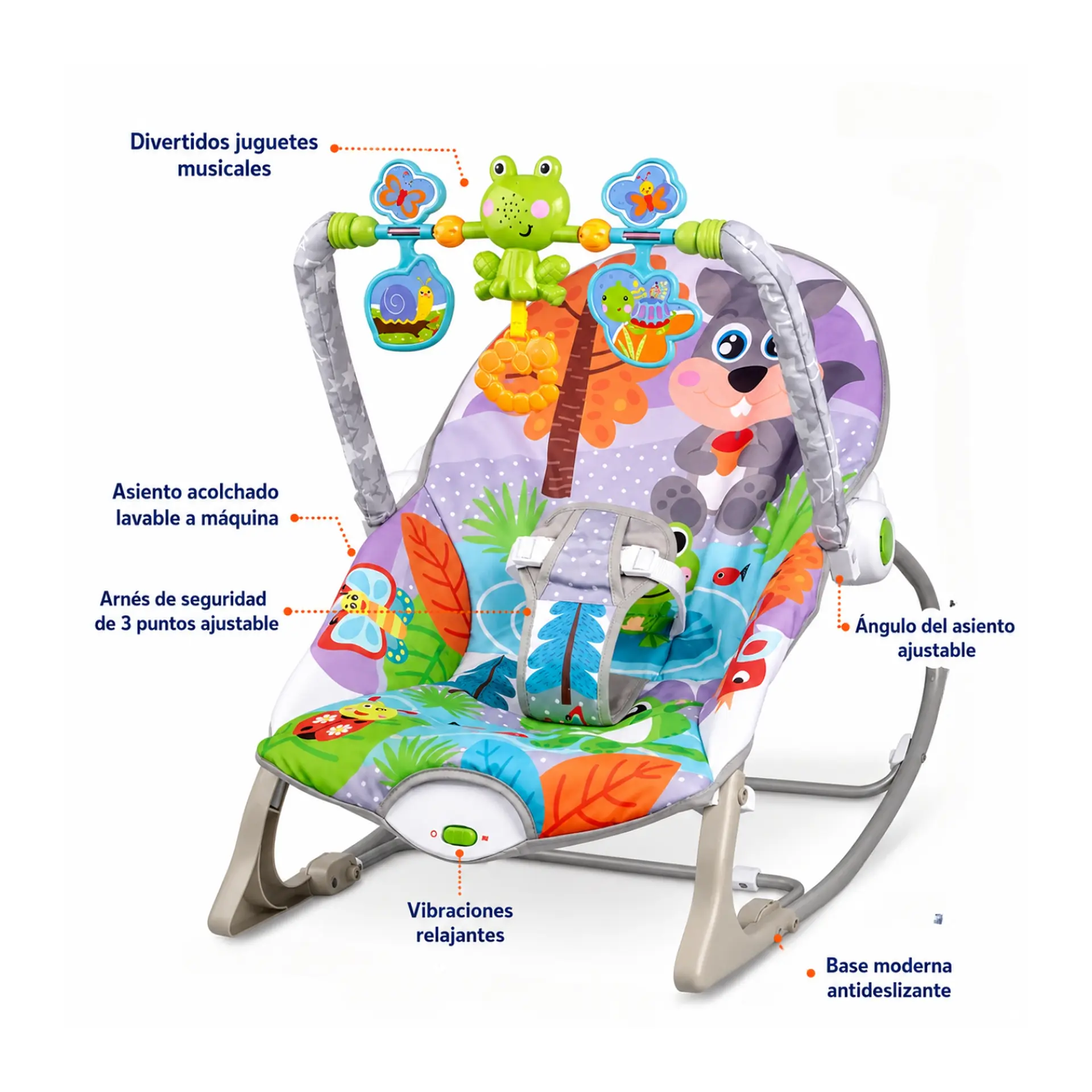 Silla Nido Vibratoria Infantil Musical Bebe Dream 4