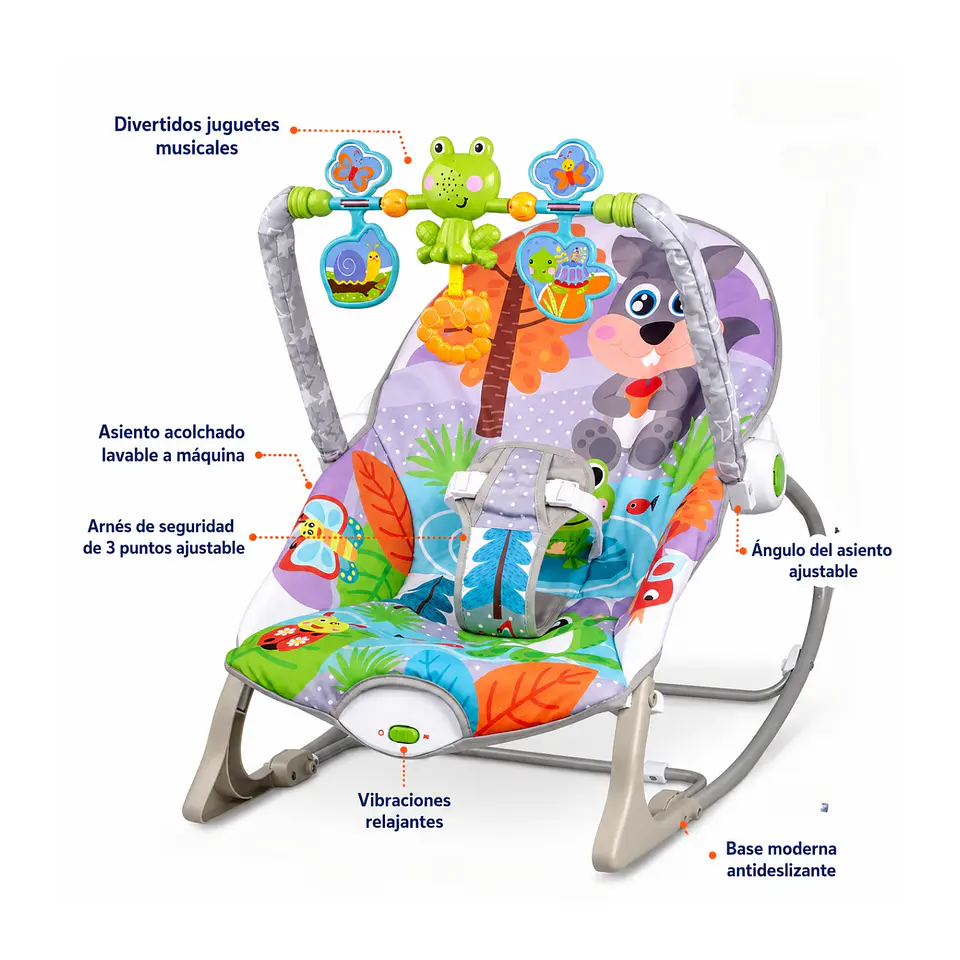 Silla Nido Vibratoria Infantil Musical Bebe Dream 4