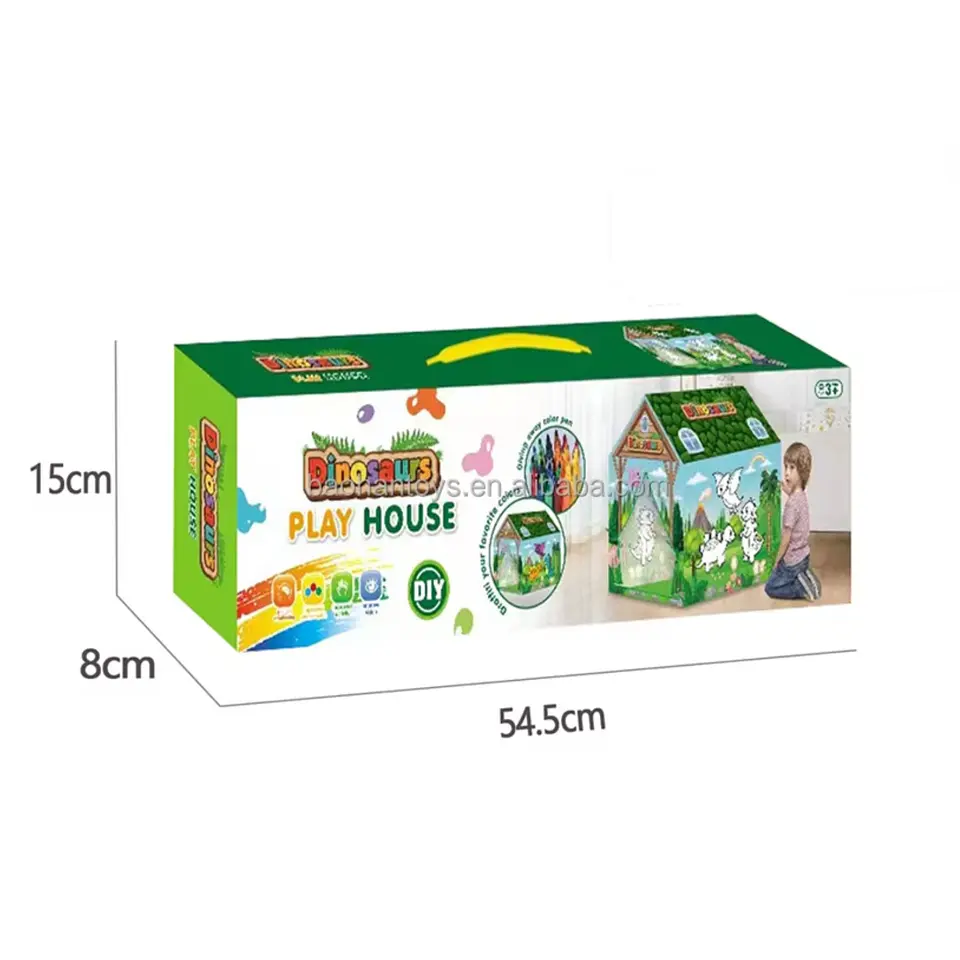 Carpa Infantil Creativa Para Pintar Casita Juegos T-REX 4